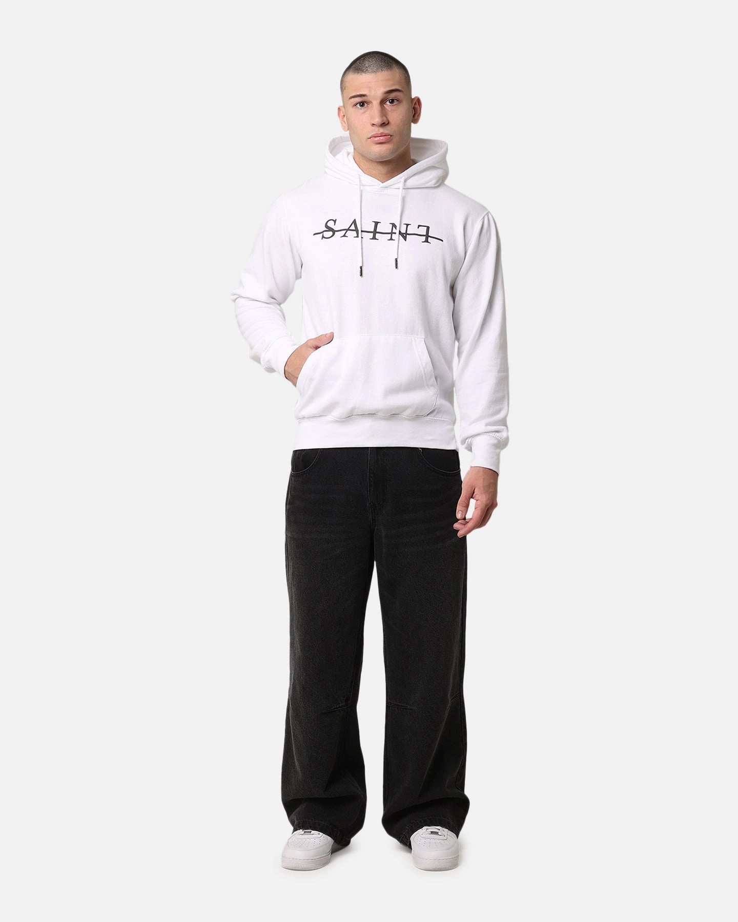 Soft Shell Fabric Saint Morta Strikeout Hoodie White