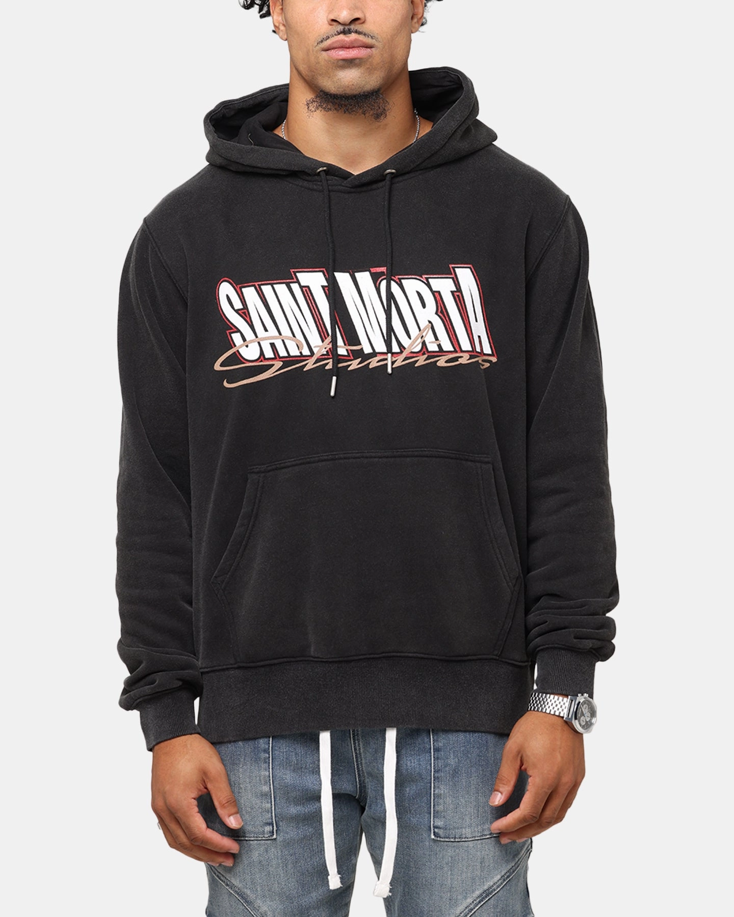Adaptive Compression high - power Saint Morta Studios Boxy Hoodie Vintage Black