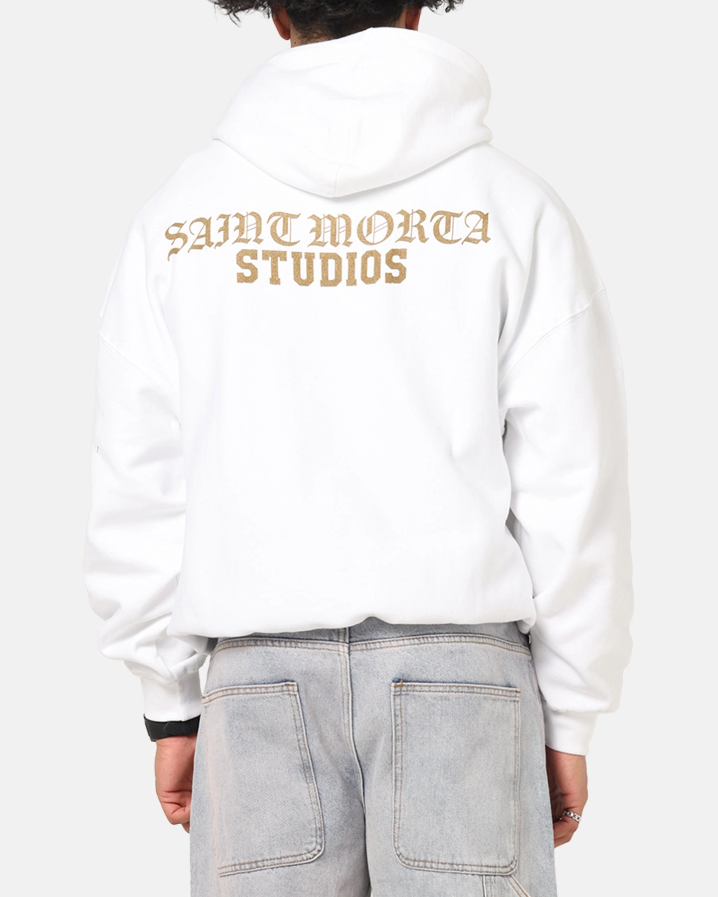 Saint Morta Studios Boxy Hoodie White Light Soft
