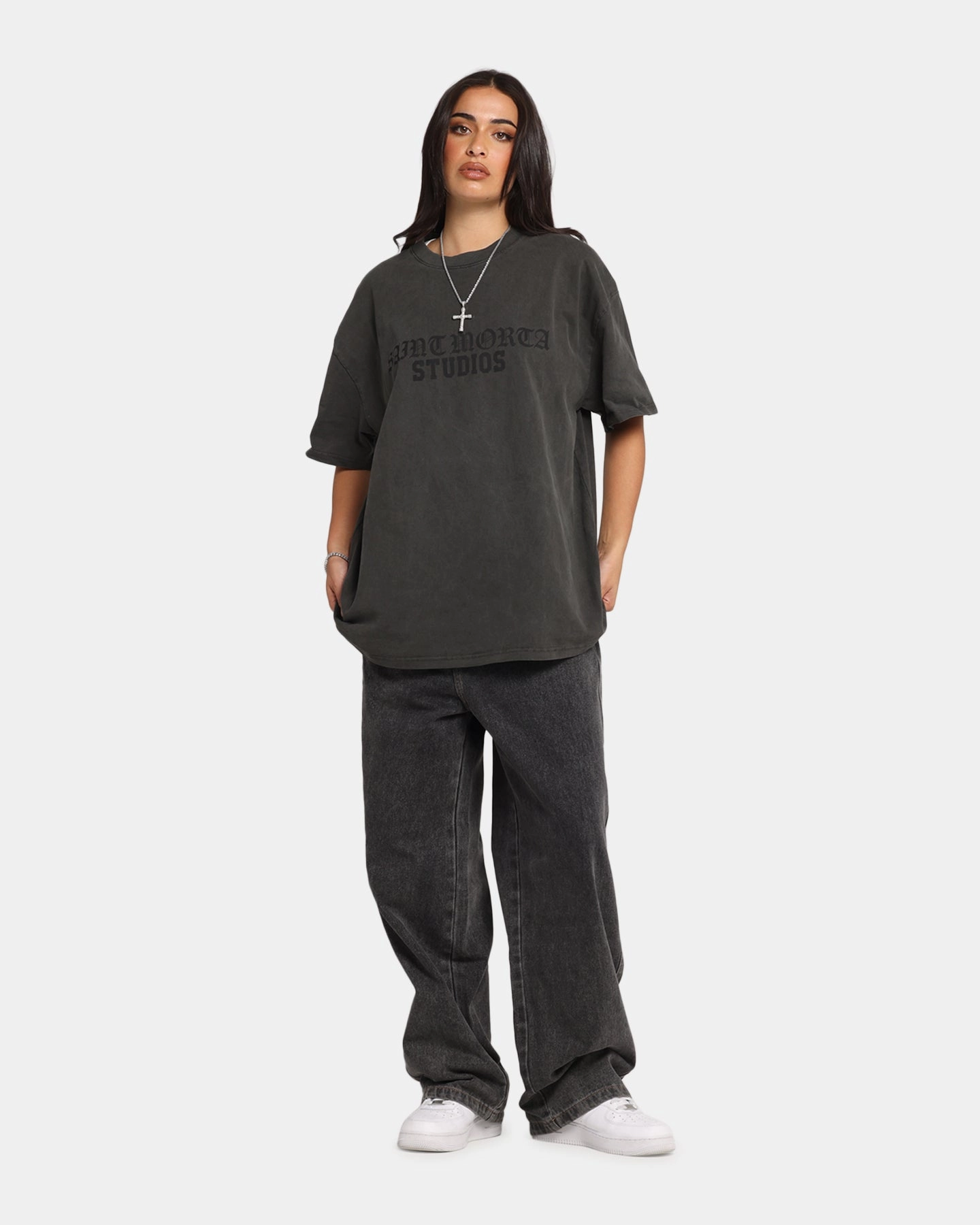 Saint Morta Studios Boxy T-Shirt Black Wash Personalized