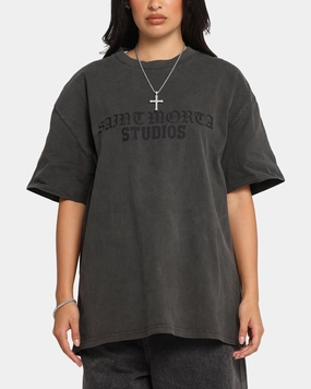 Saint Morta Studios Boxy T-Shirt Black Wash Perfect for Any Outfit Perfect Fit