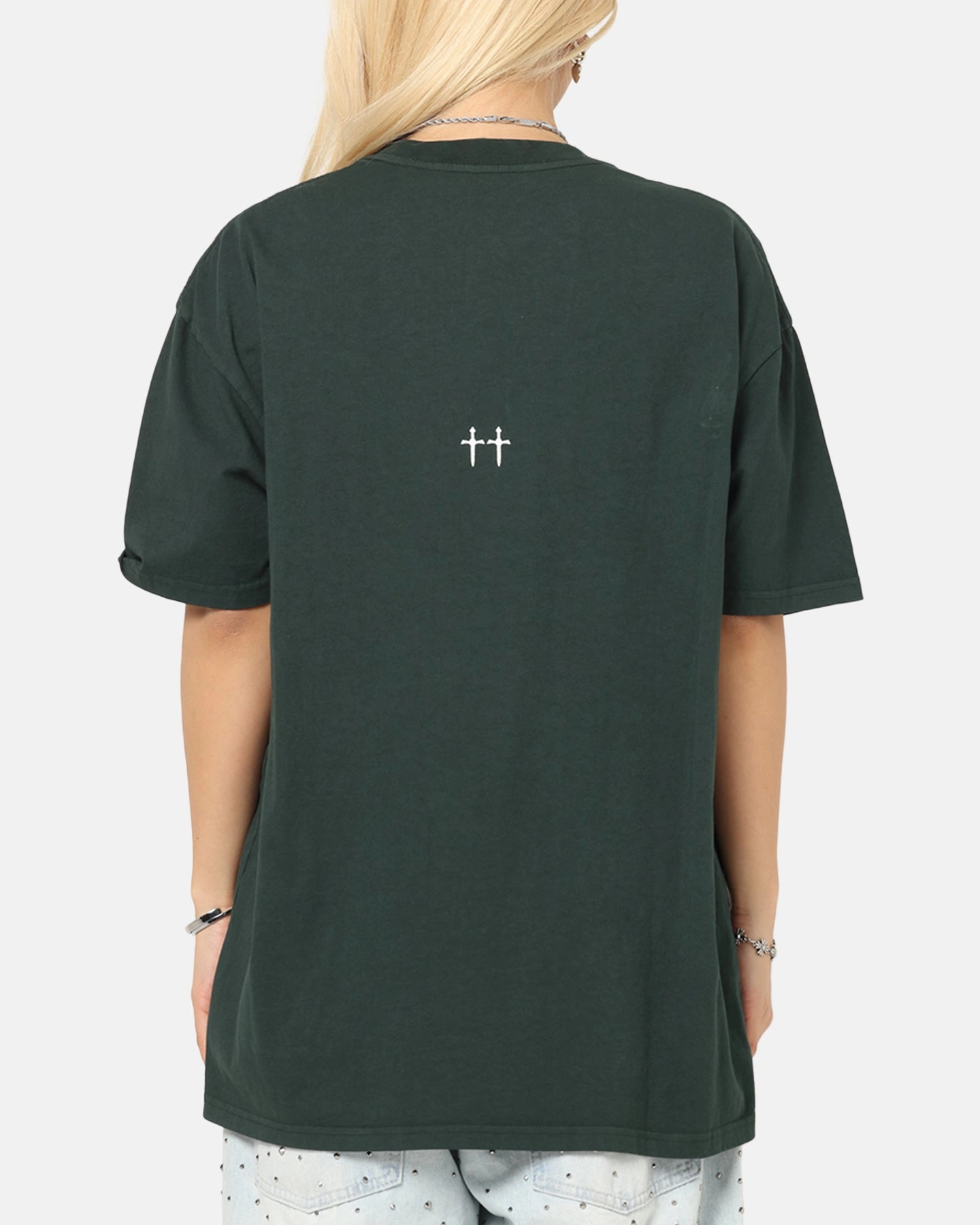 Saint Morta Studios Boxy T-Shirt Green Urban Look Durable Ribbed Hem