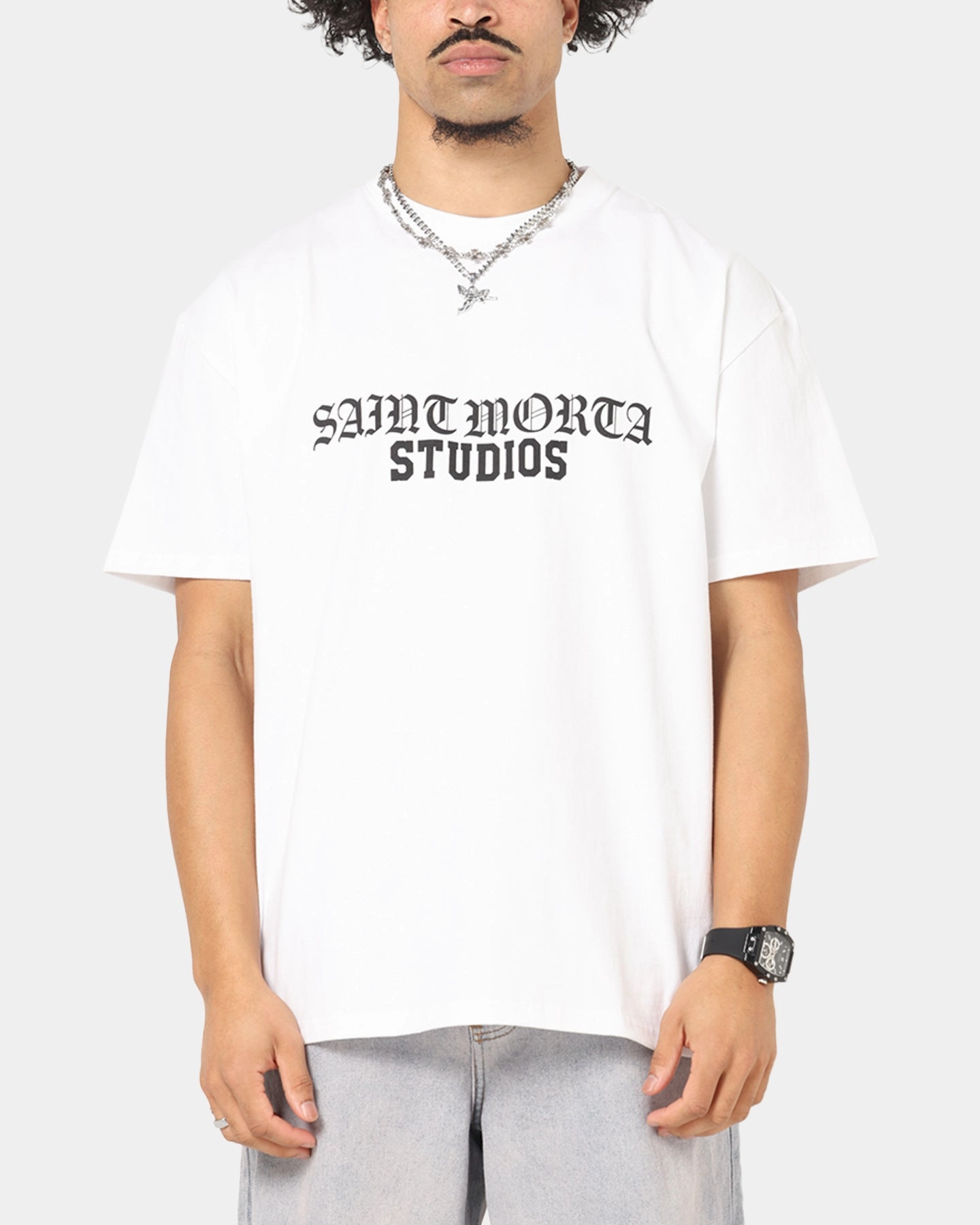 Saint Morta Studios Boxy T-Shirt White Lightweight Comfort Wear