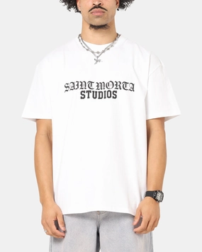 Saint Morta Studios Boxy T-Shirt White Lightweight Comfort Wear