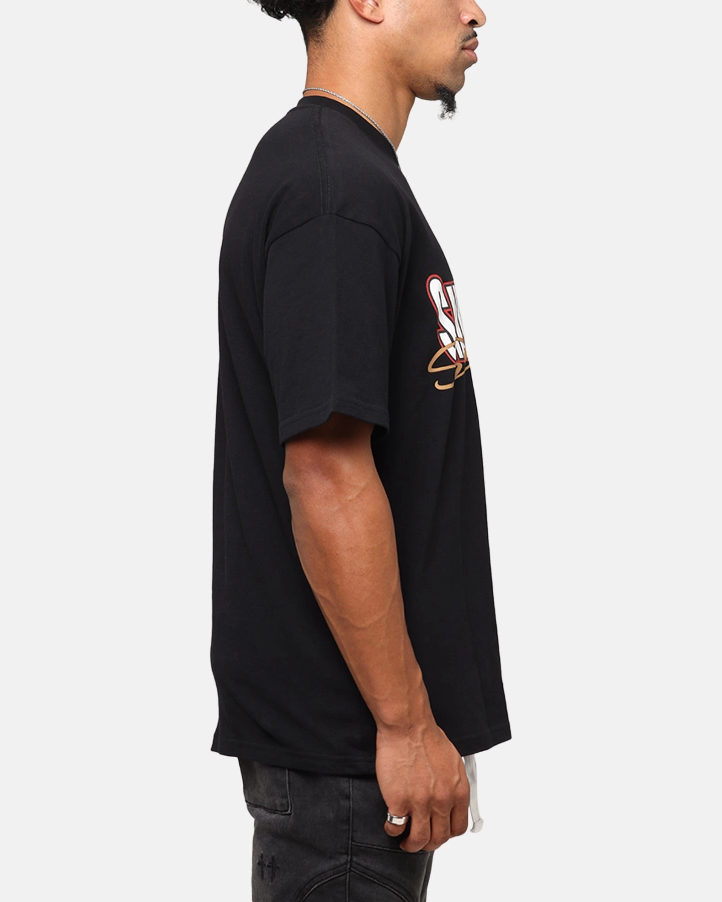 Saint Morta Studios Drop Shoulder T-Shirt Black Soft and Stylish OversizedSilhouette