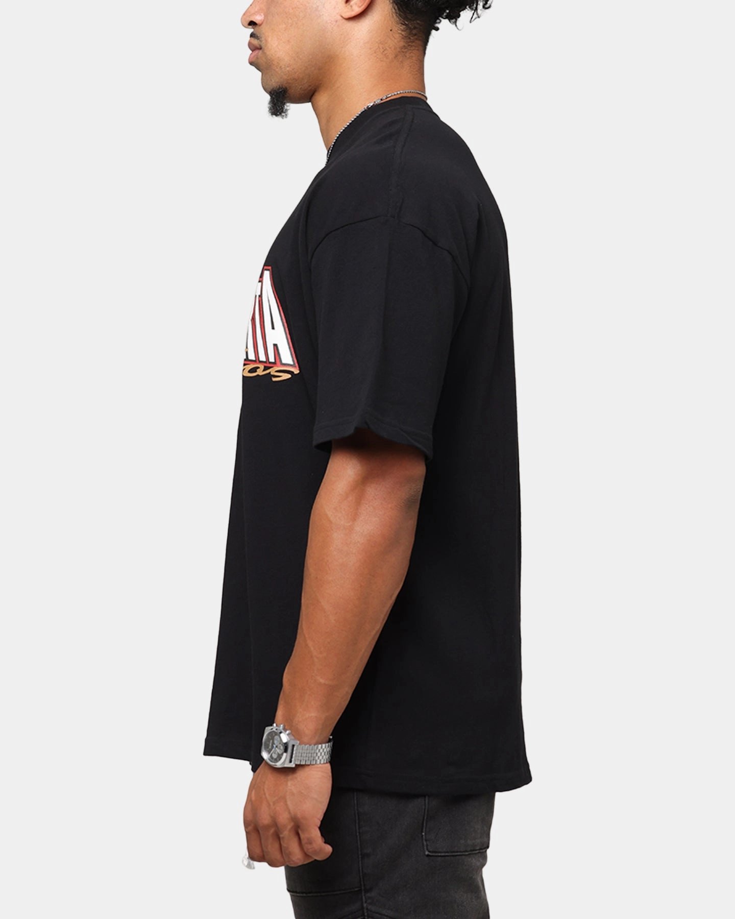 Saint Morta Studios Drop Shoulder T-Shirt Black Versatile Layering Piece Light and Soft