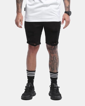Saint Morta Thrashed Shorts Jet Black Trendy Mood Birthday gift