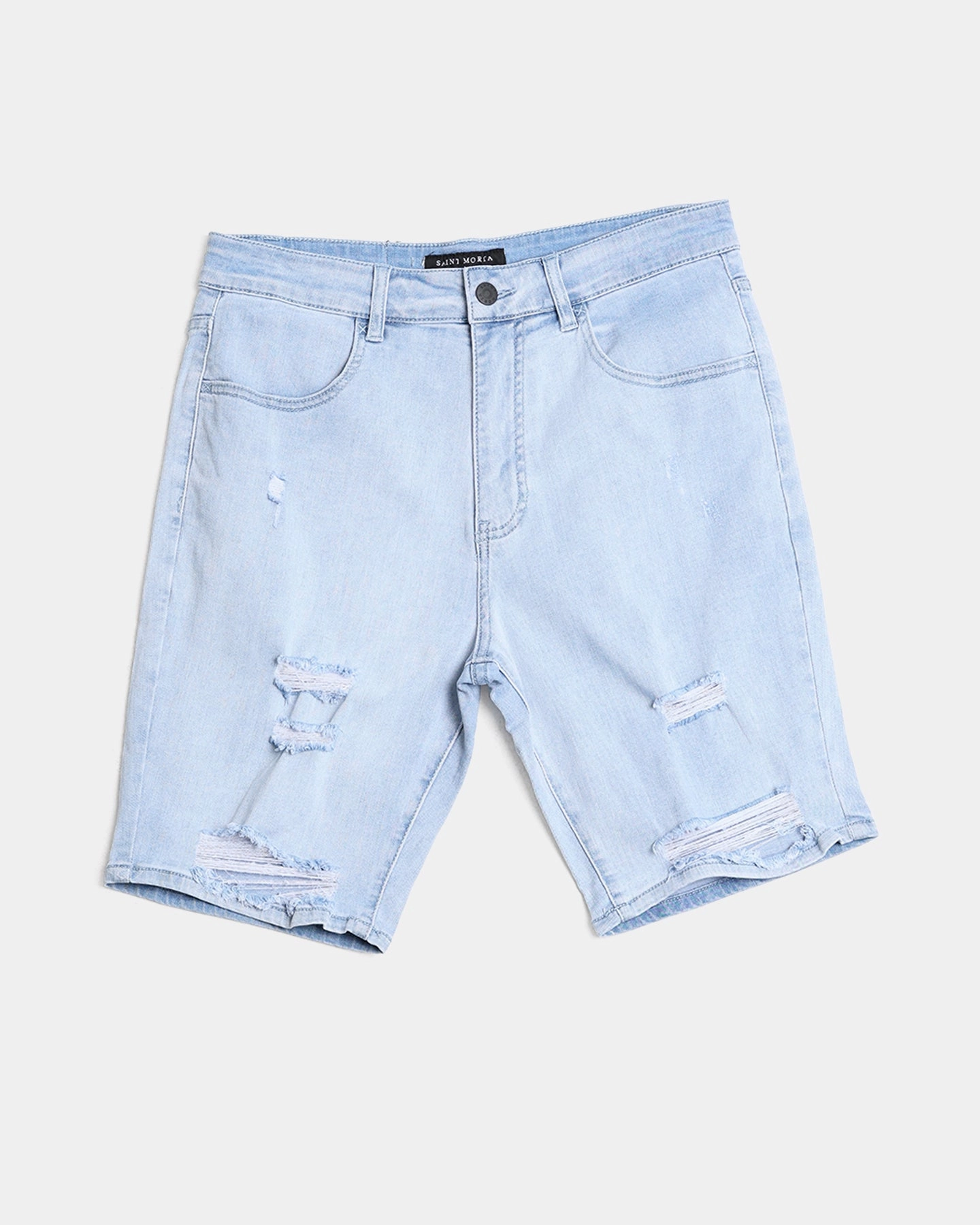Saint Morta Thrashed Shorts Pale Blue Tactile Feedback Loops QuickDryTechnology