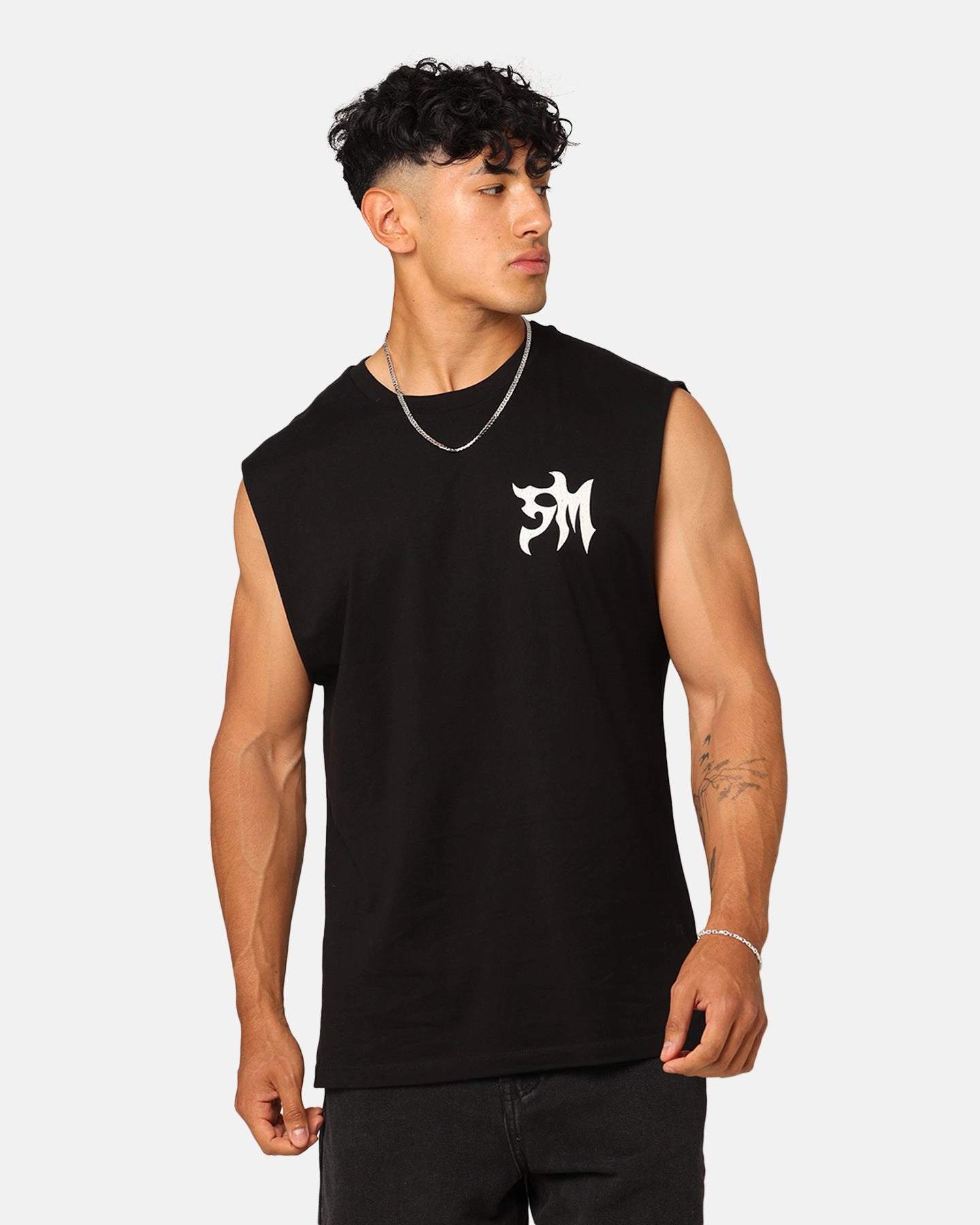 Saint Morta Tribe Oversized Muscle T-Shirt Black Easy Care Luxurious