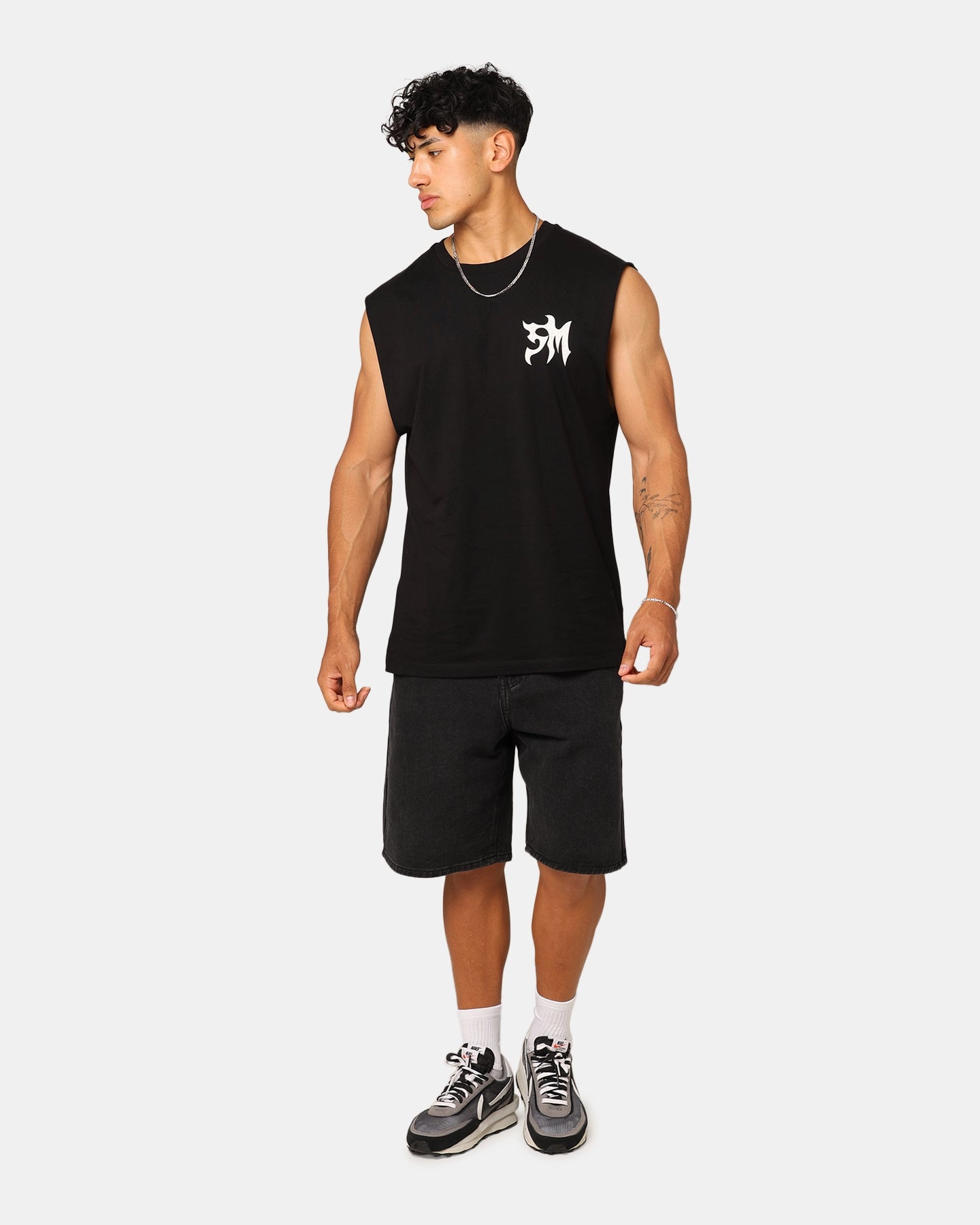 Bohemian freedom Saint Morta Tribe Oversized Muscle T-Shirt Black