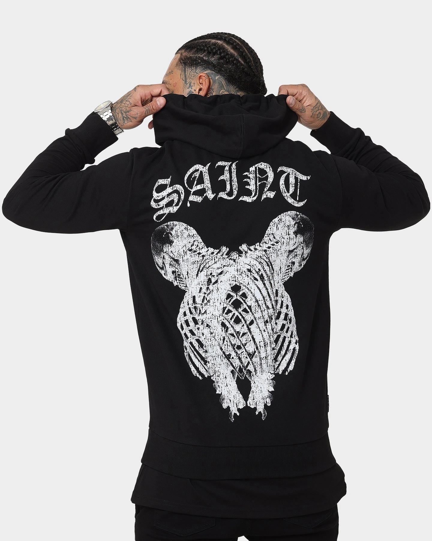 suitable for corporate events Saint Morta Undead Hoodie Black