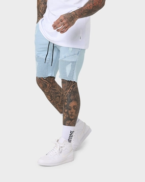 Saint Morta United Distressed Biker Shorts Light Blue Socks Color Variety