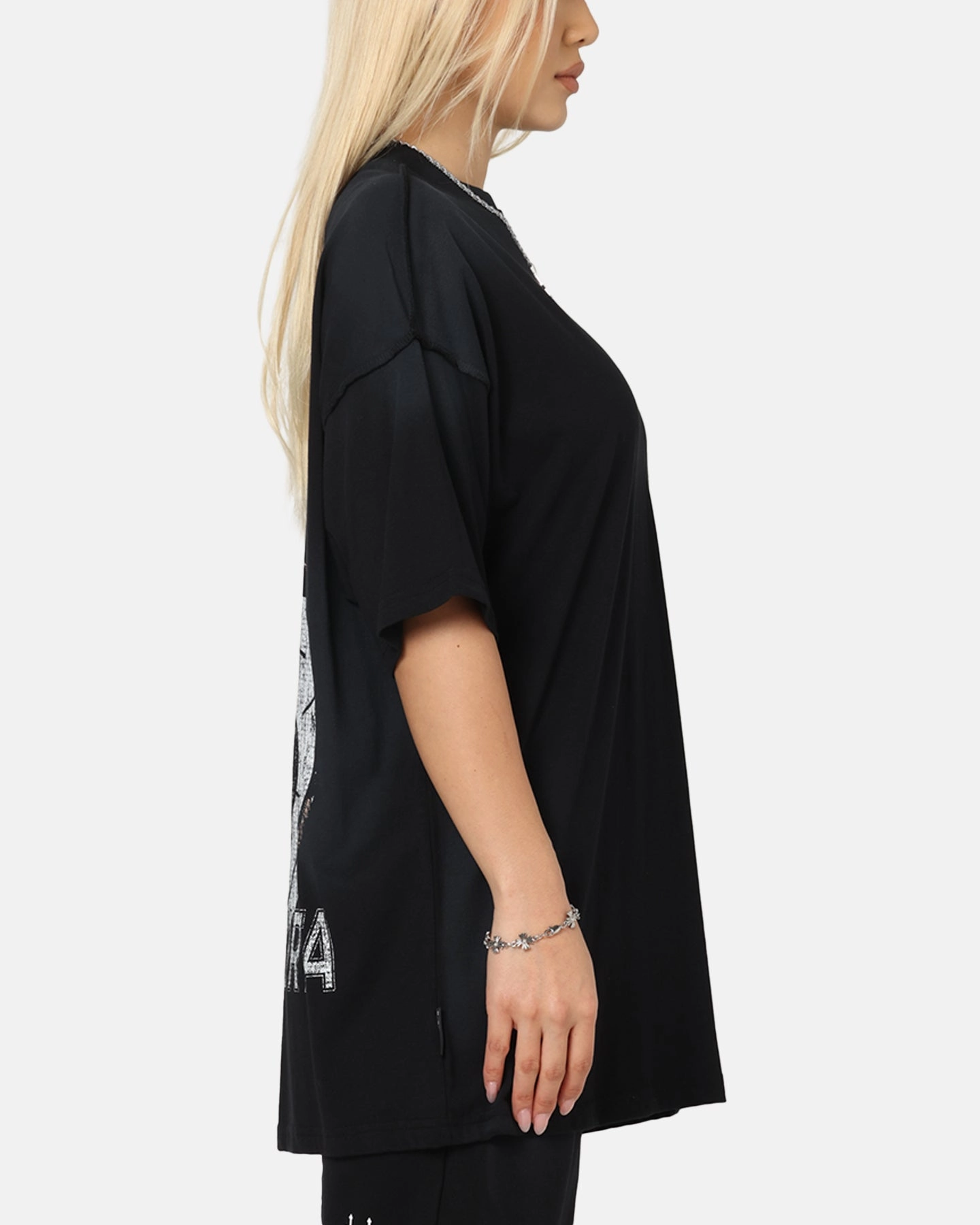 Cozy And Stylish Distressed Hem Finish Saint Morta Venom Boxy T-Shirt Sunfade Black