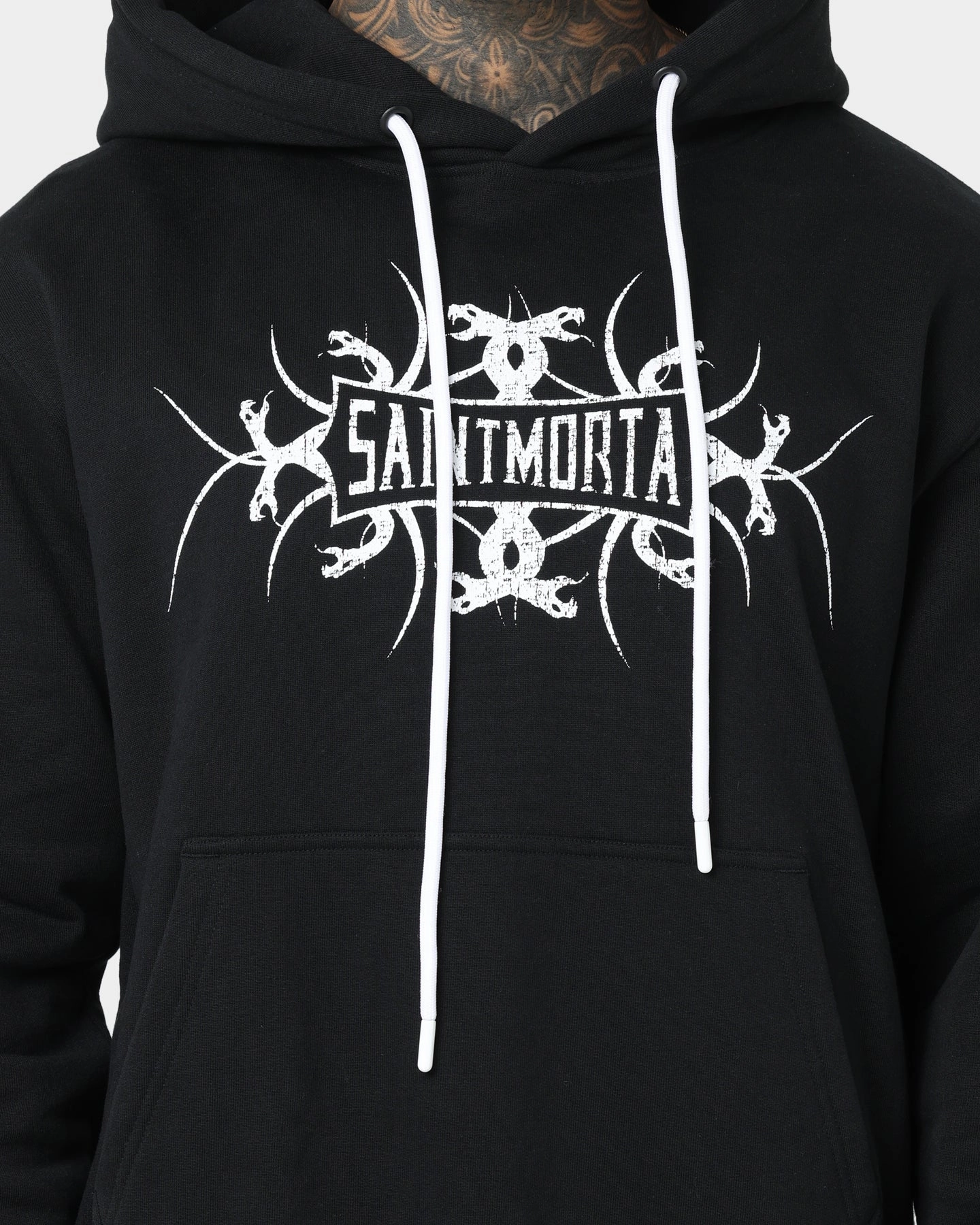 Saint Morta Venom Hoodie Black/White Likelihood Regular Fit