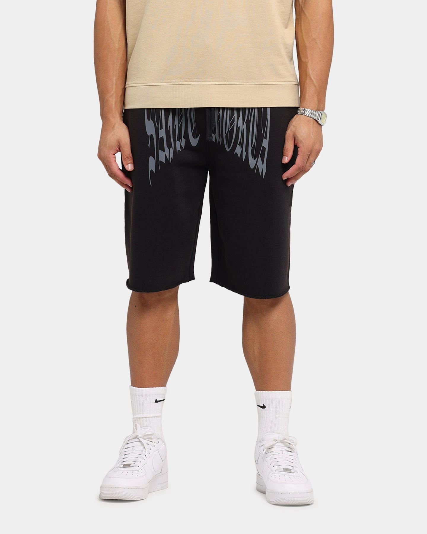 Saint Morta Vill Park Sweat Shorts Vintage Black Temperature Regulating Blend Versatile Style