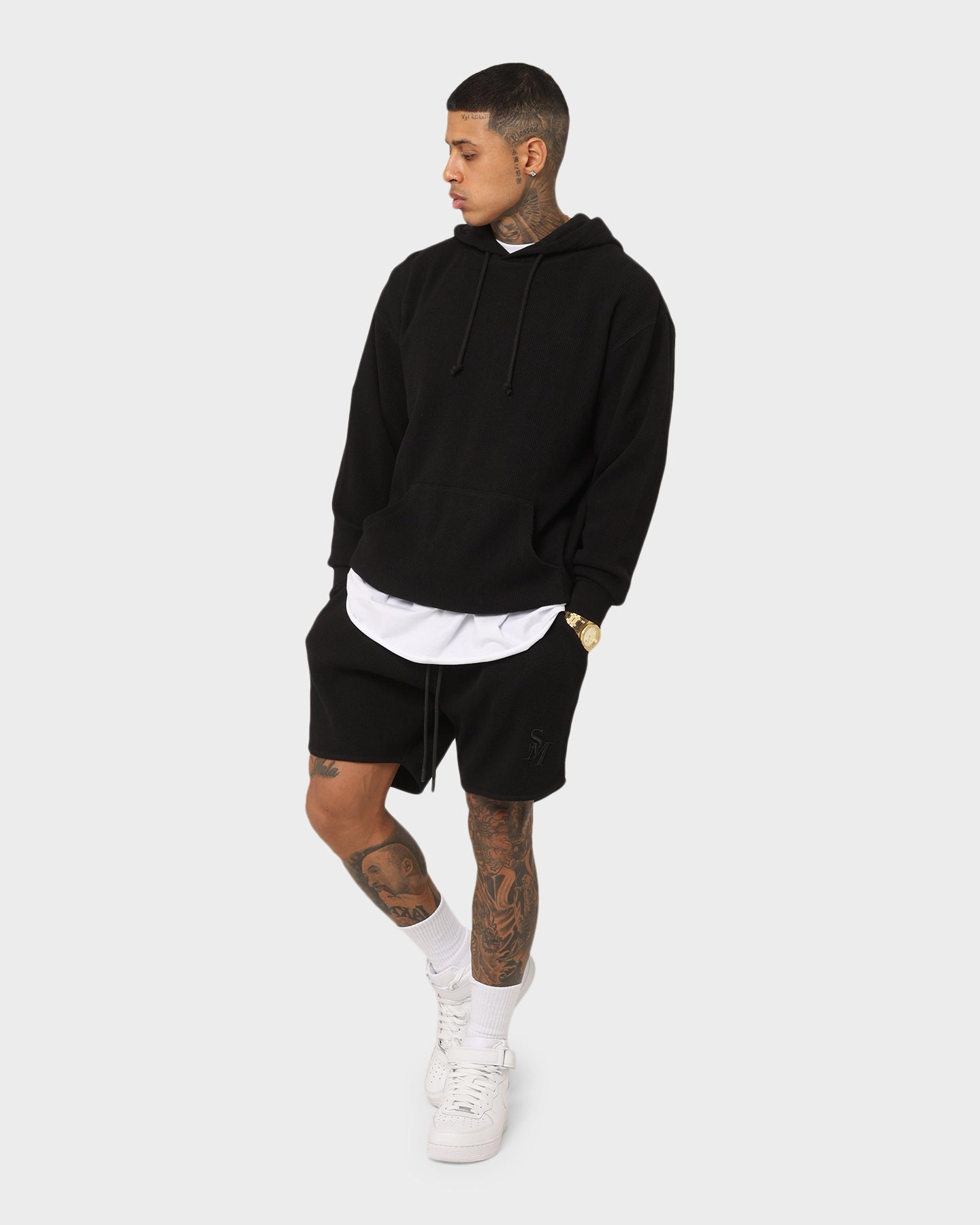 exploration Saint Morta Waffle Hoodie V2 Black