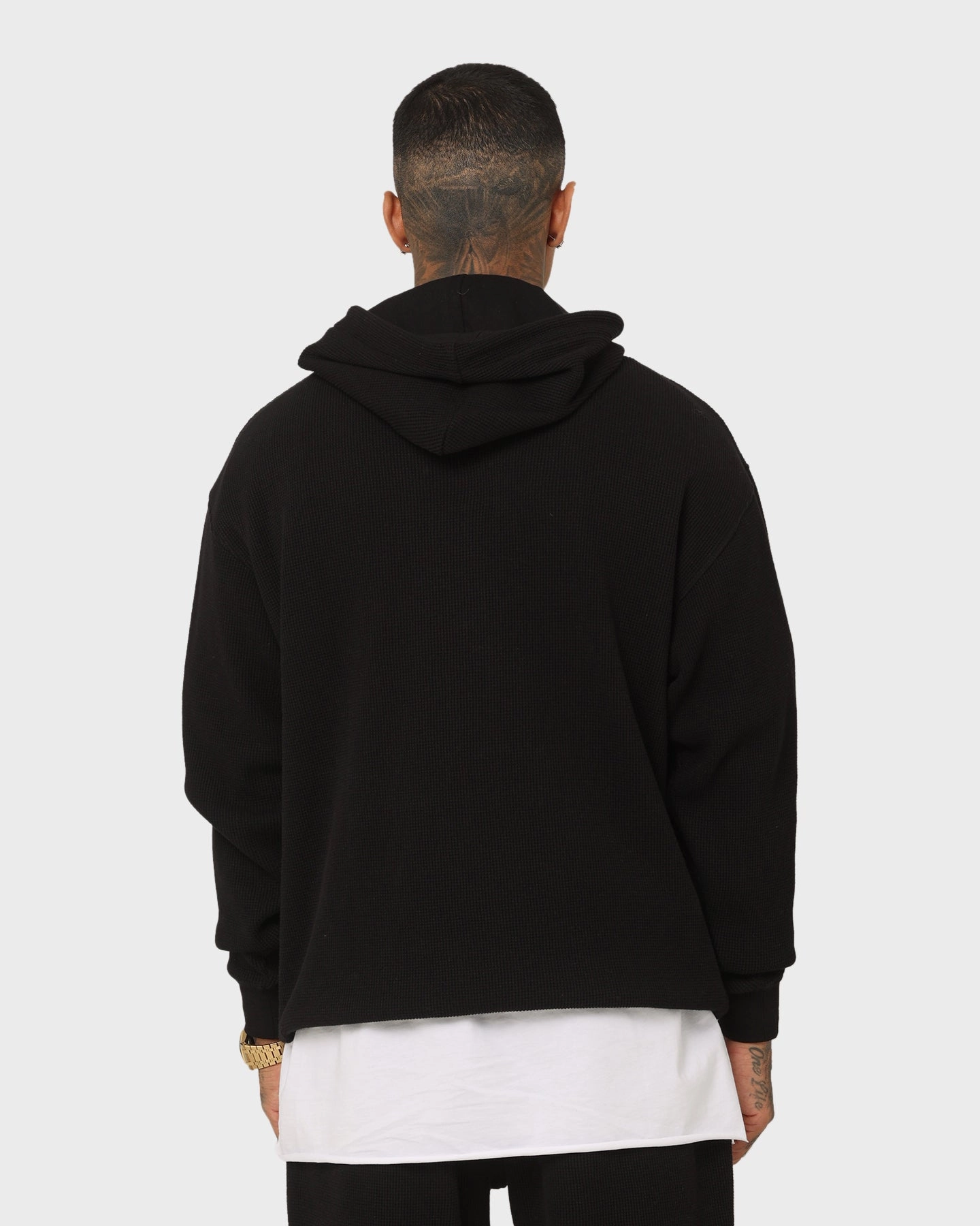 Saint Morta Waffle Hoodie V2 Black starlight