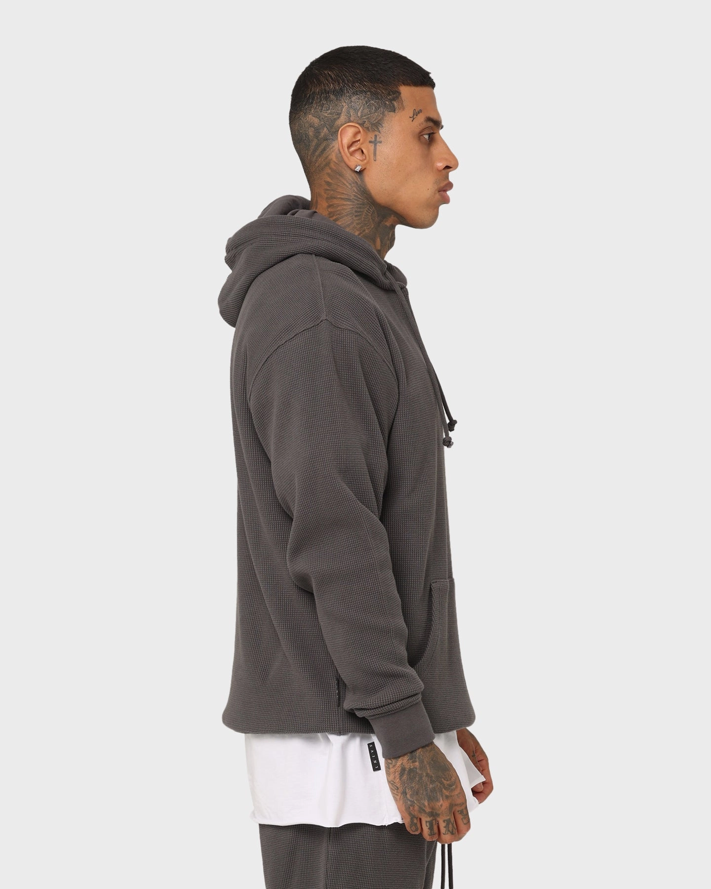 Street Style Collectible Saint Morta Waffle Hoodie V2 Slate