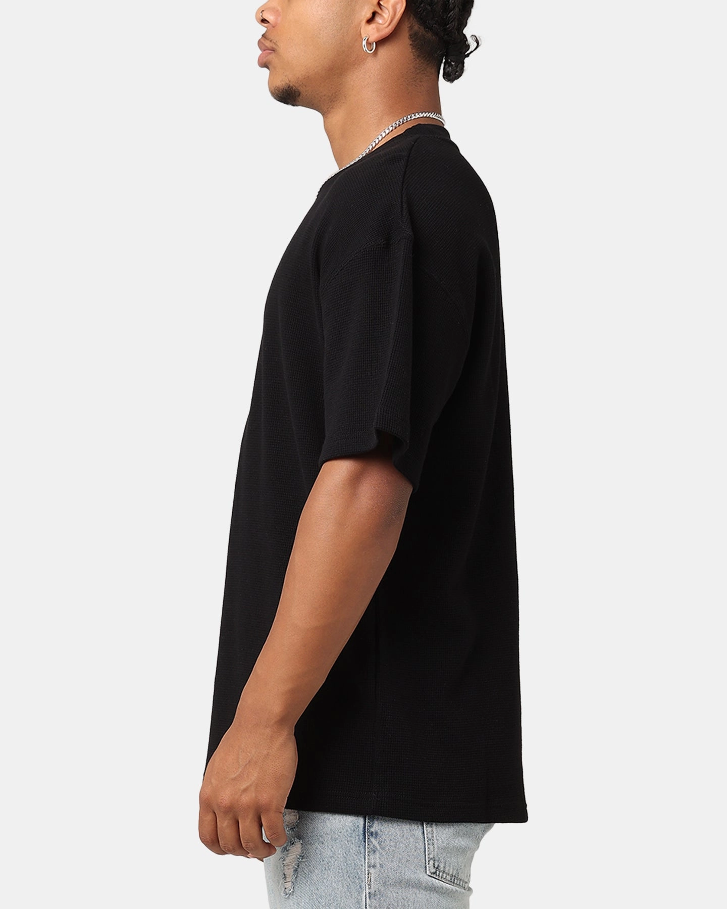 Saint Morta Waffle T-Shirt Black Anti Odor Treatment Everyday Top