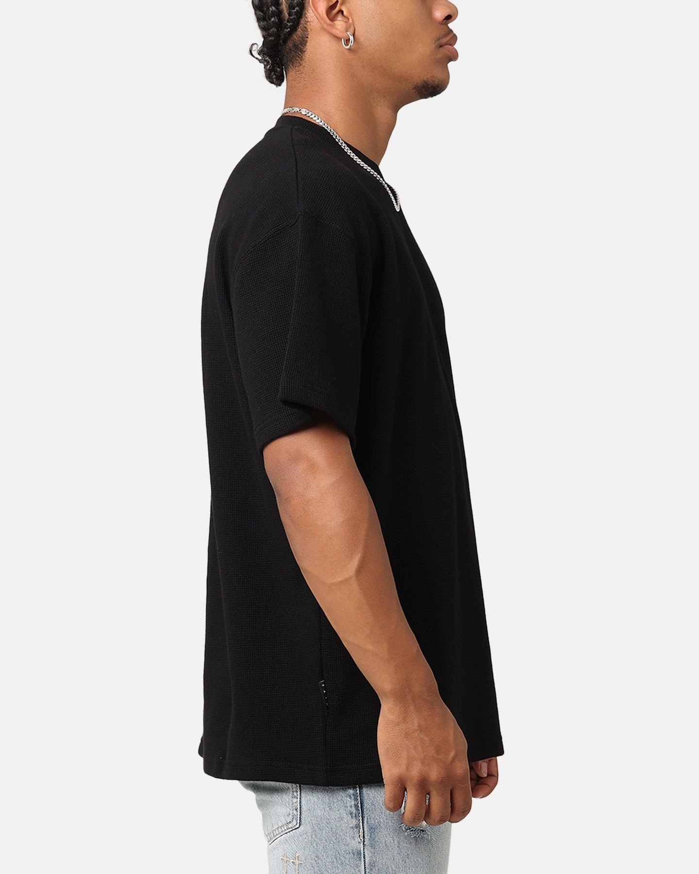 SeamlessSidePanels Saint Morta Waffle T-Shirt Black