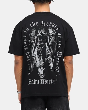 Saint Morta Weiry Hearts Boxy T-Shirt Black Easy Style Wear