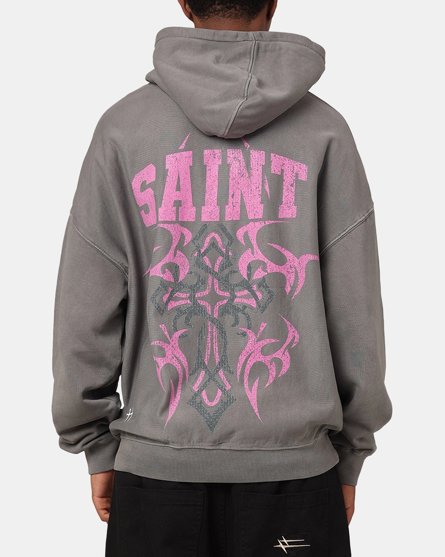 suitable for sports competitions Resist Saint Morta Wraith Crucifix Hoodie Washed Charcoal