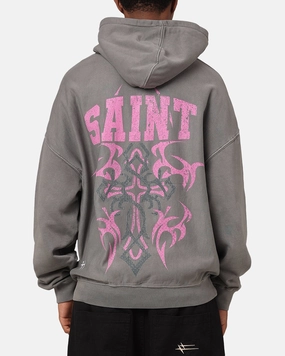 suitable for sports competitions Resist Saint Morta Wraith Crucifix Hoodie Washed Charcoal