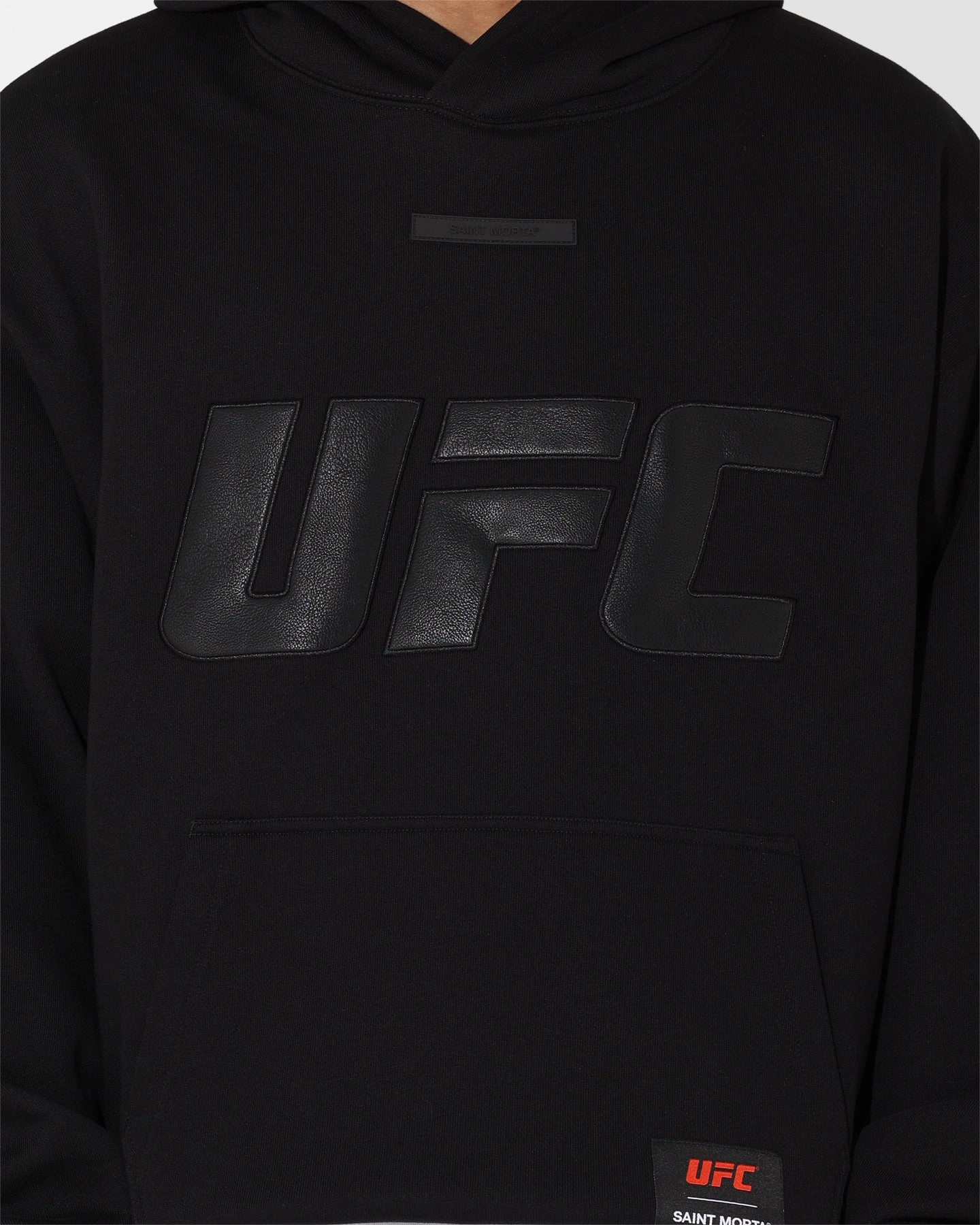 Saint Morta X UFC Boxy Premium Hoodie Black/Black Solid-color