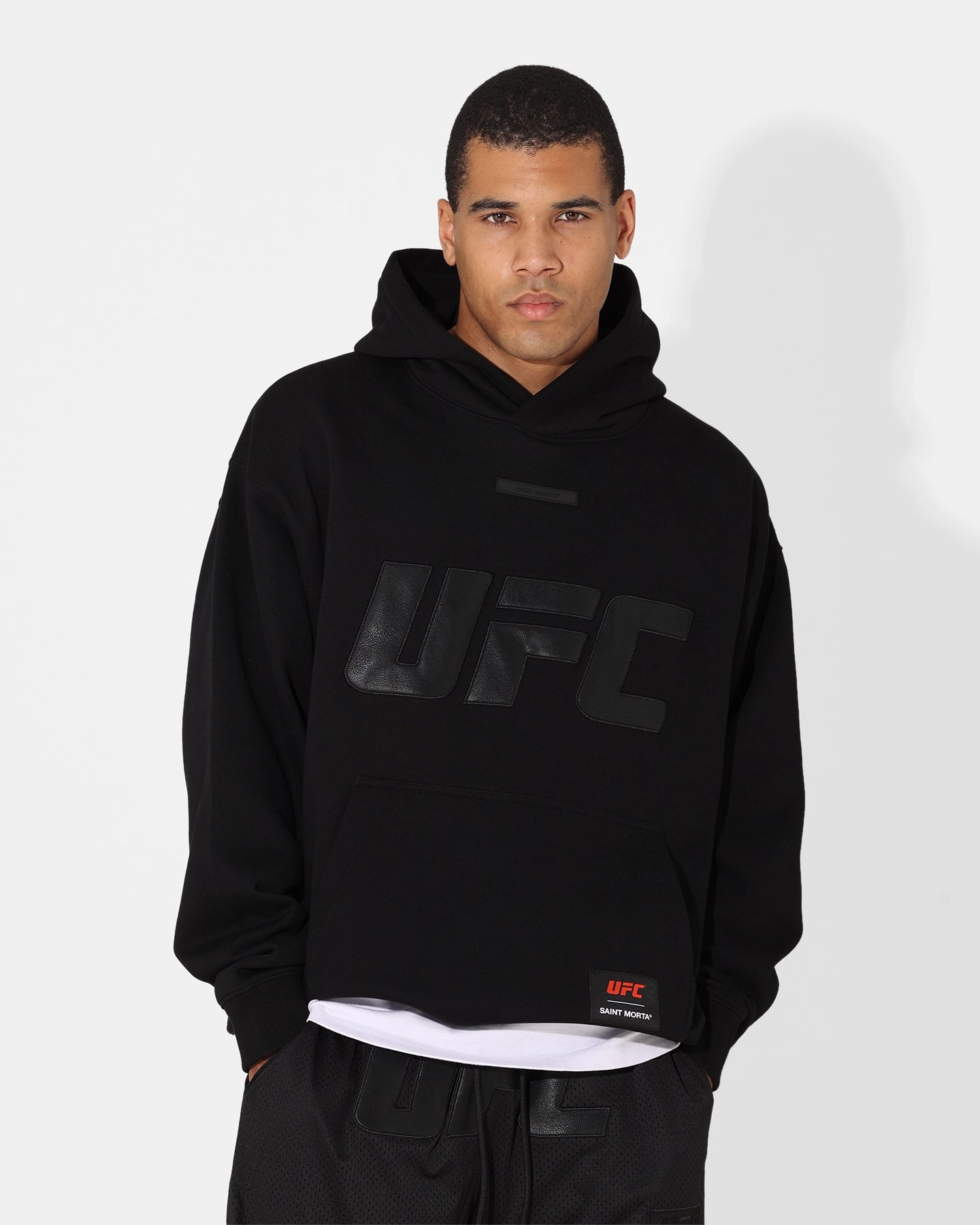 Saint Morta X UFC Boxy Premium Hoodie Black/Black Recommend
