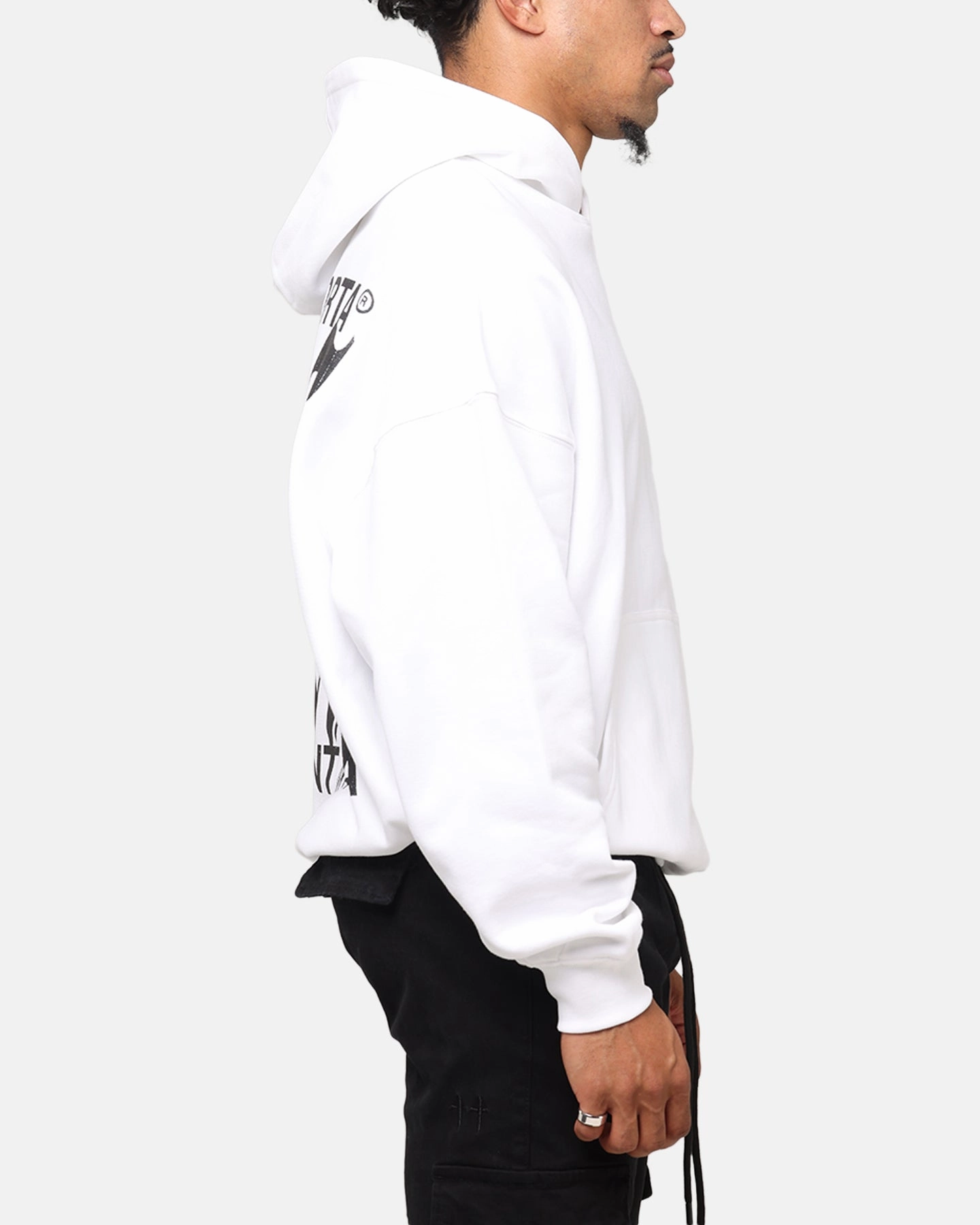 Saint Morta Ye Old Boxy Hoodie White Broadcast Storm Shield