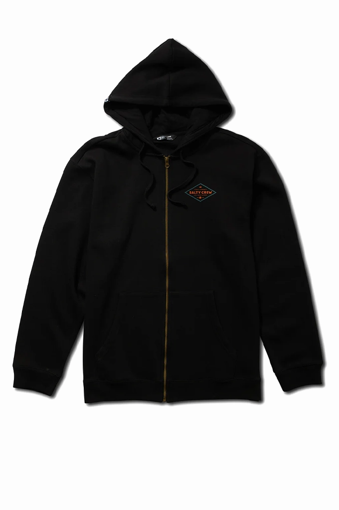 Salty Crew Double Diamond Zip Fleece Hoodie Lined holders army Outdoor Fit
