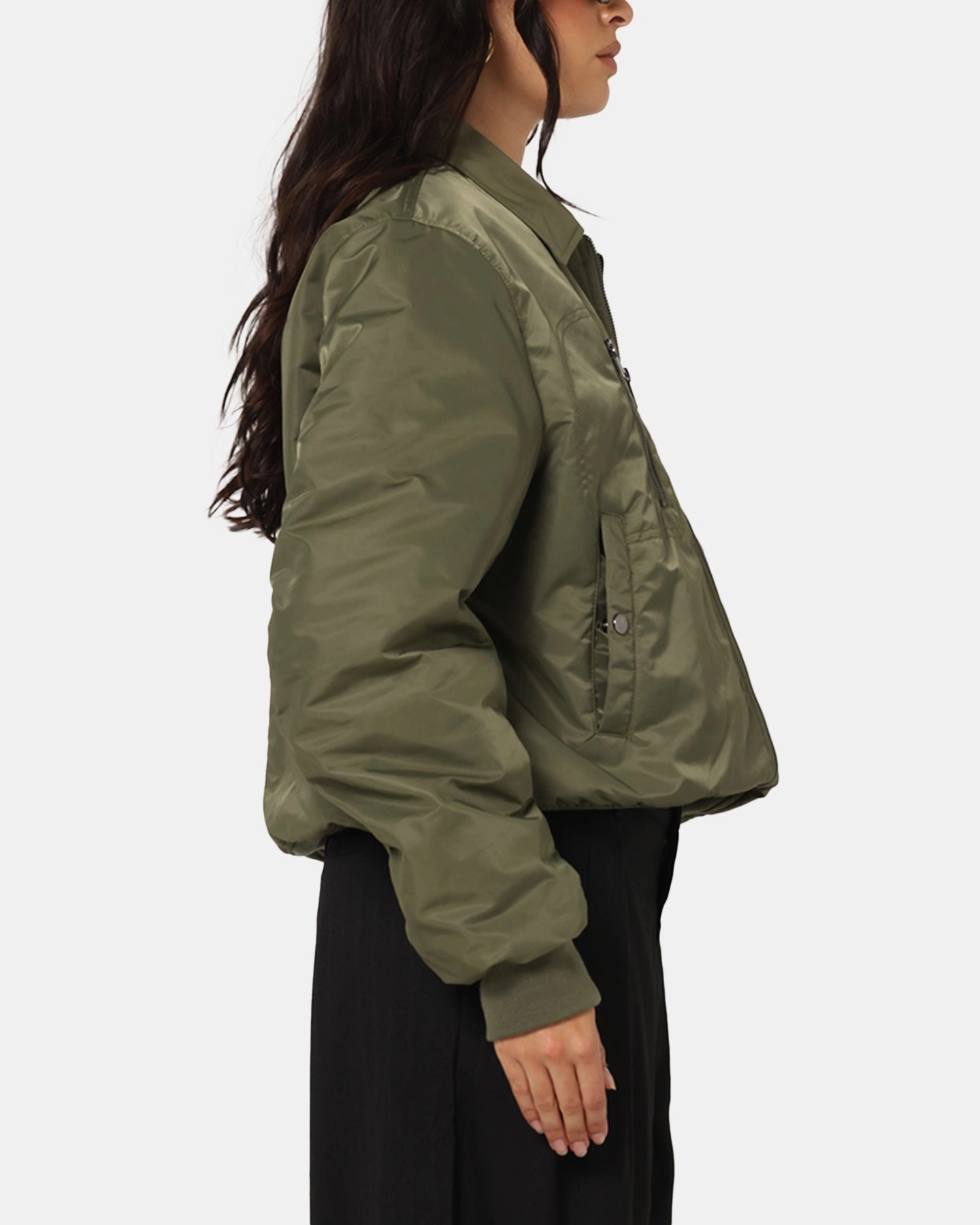 XXIII Collared Bomber Jacket Khaki CompressionFit