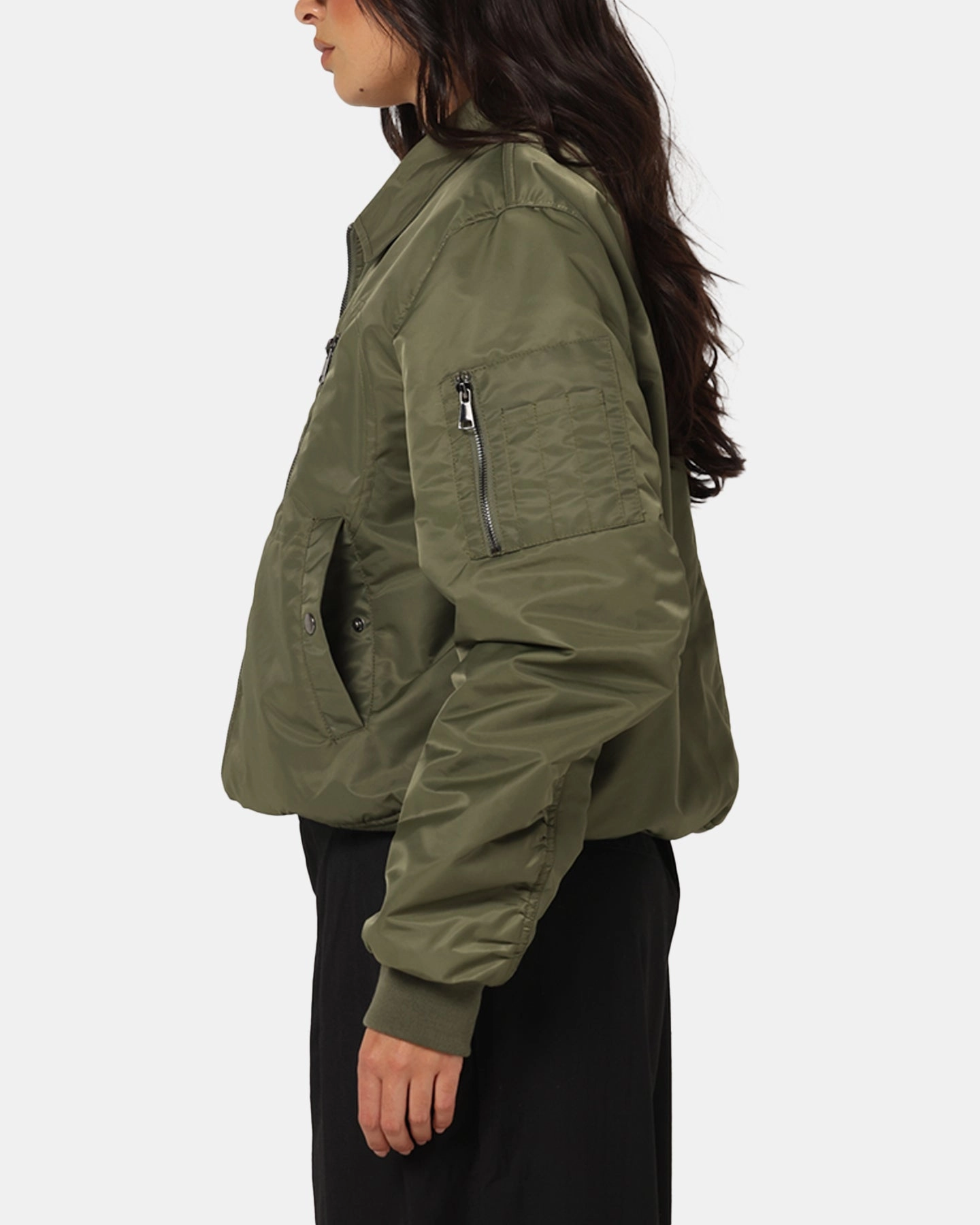 Bonded Shoulder Guards XXIII Collared Bomber Jacket Khaki
