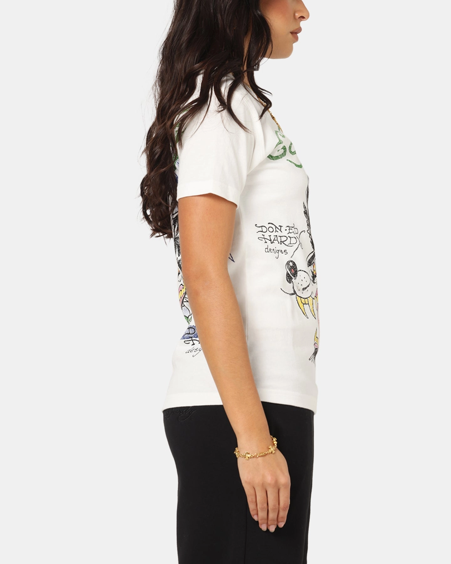 Weekend Wear Ed Hardy Wolf Vintage T-Shirt Off White