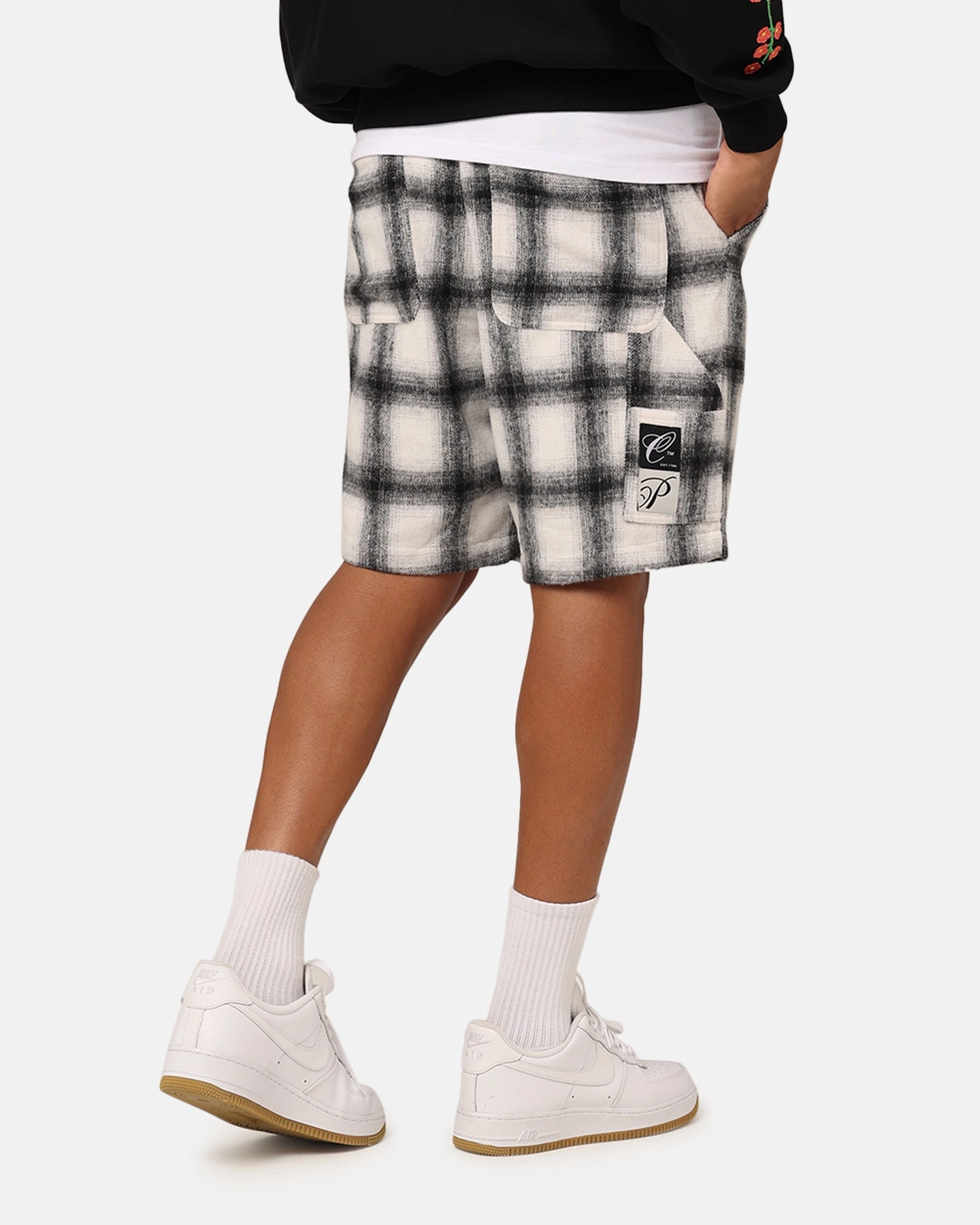 tall sizing Carre Daily Shorts Grey Plaid