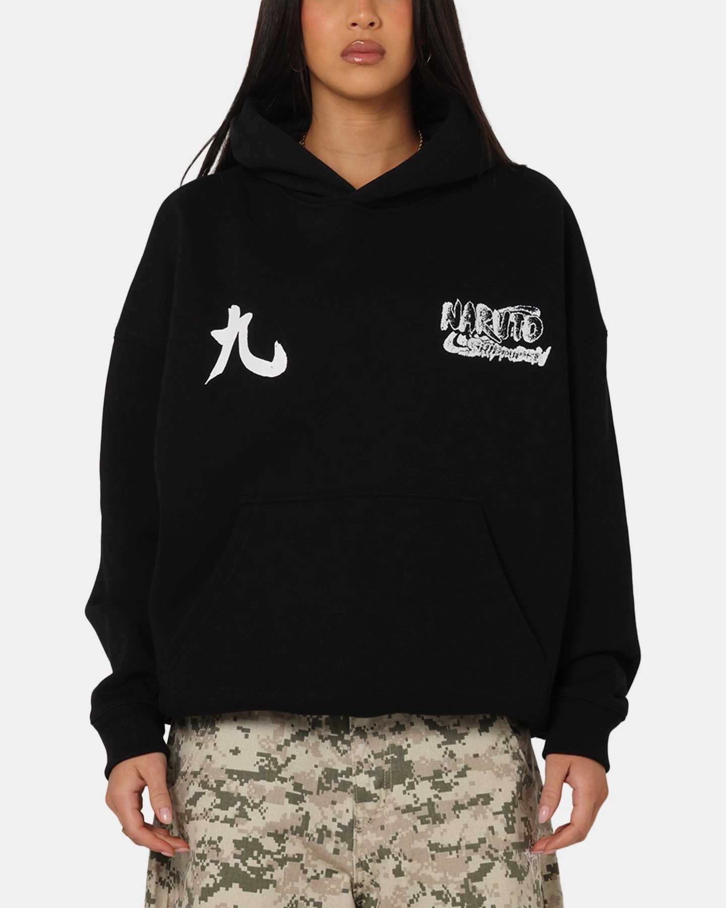 73 Studio X Naruto Shippuden Kurama Premium Hoodie Black Ritual Cream