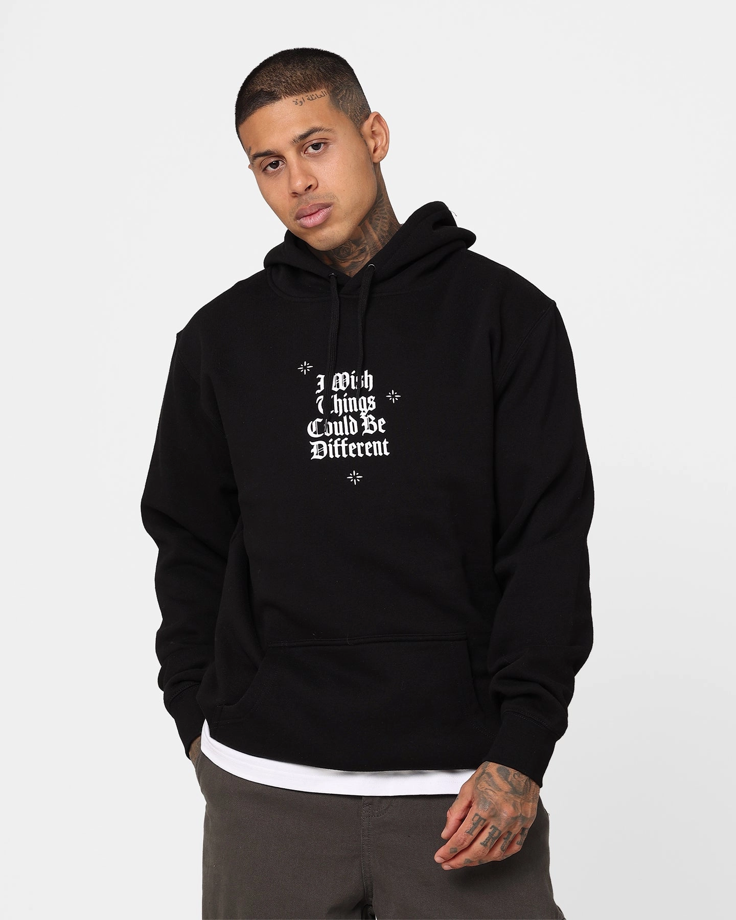 Broken Promises Wishful Thinking Hoodie Black Regular Fit Multi Pocket