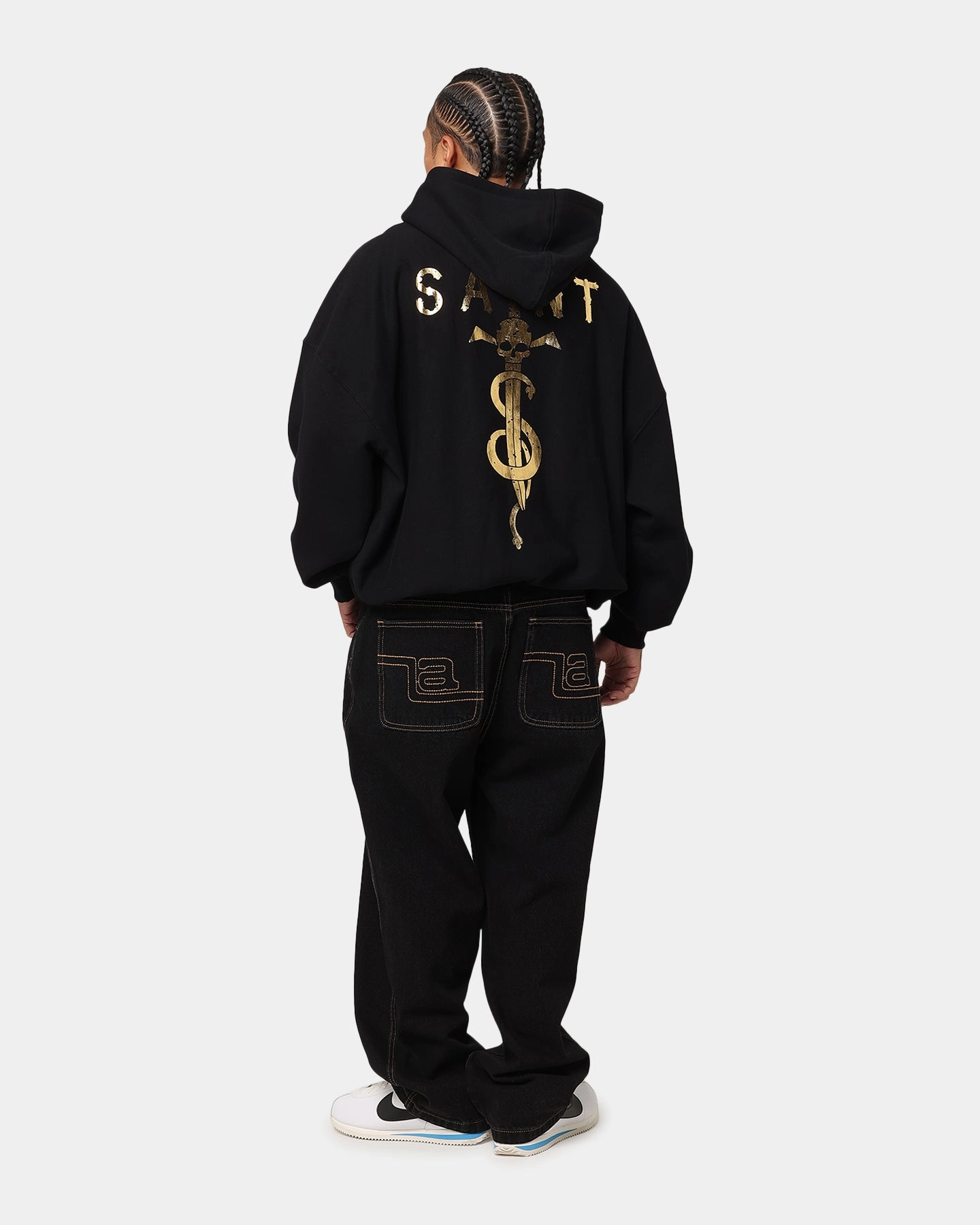 Eco Friendly Material Gift - worthy Saint Morta Daggers Premium Hoodie Black/Gold