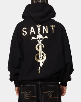 Saint Morta Daggers Premium Hoodie Black/Gold Low Profile Seam Build