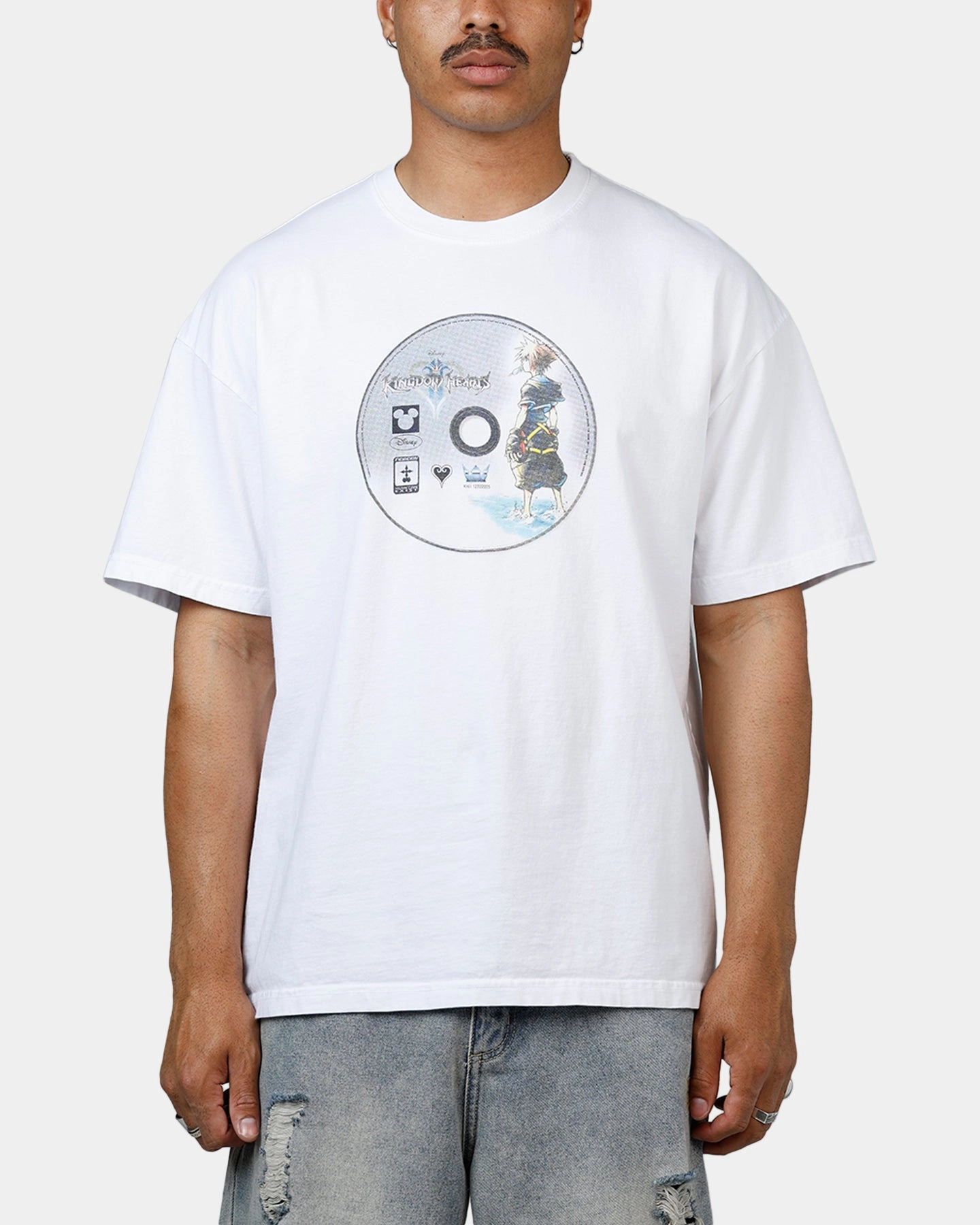 Goat Crew Disney Kingdom Hearts Disc Heavyweight T-Shirt White Wrinkle Resistant Finish