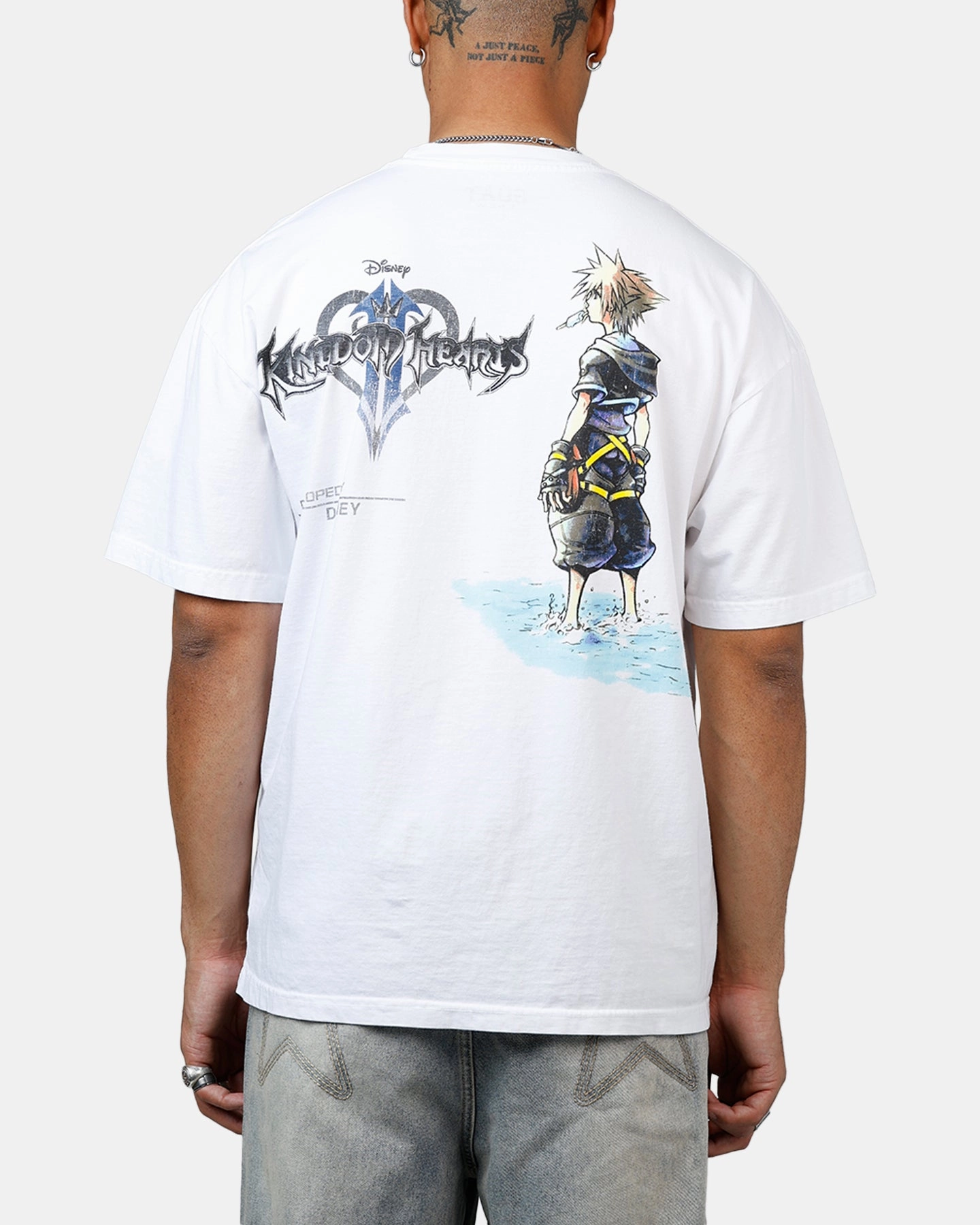 Yoga flexibility Ultra Soft Finish Goat Crew Disney Kingdom Hearts Disc Heavyweight T-Shirt White