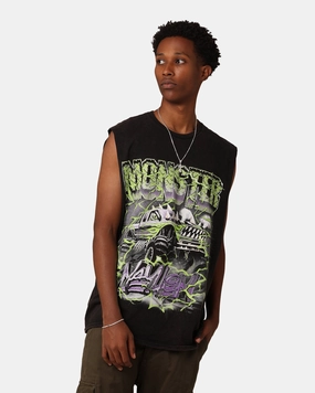 Goat Crew Monster Mayhem Muscle T-Shirt Black Wash Colorfast Material Stretchable Fabric