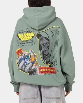 Collectible Unwind 73 Studio Marvel Fantastic Four Doctor Doom Villain Hoodie Washed Green