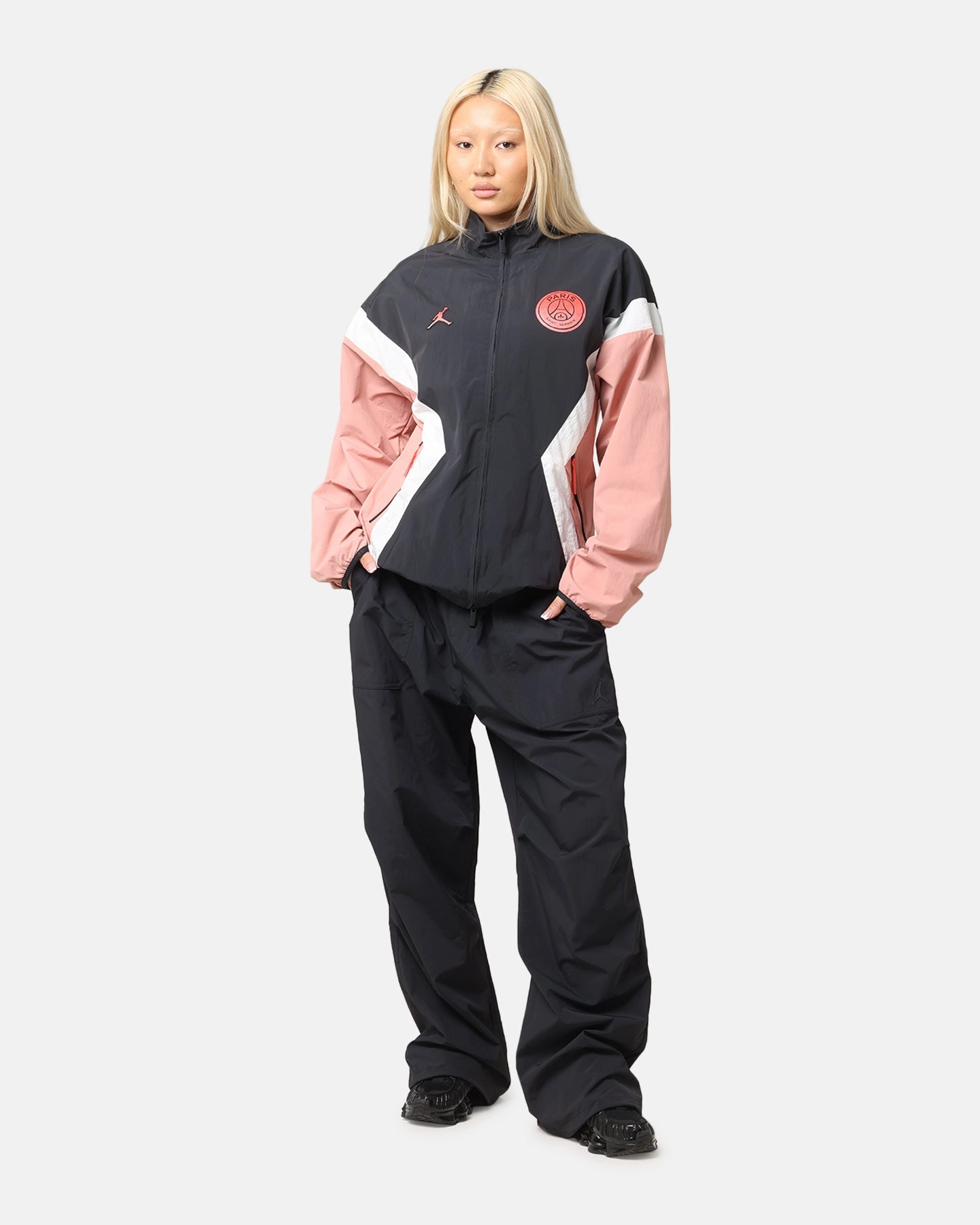 Jordan Paris Saint-Germain Anthem Jacket Rust Pink/Off Noir/Sail Double Layered Cuffs