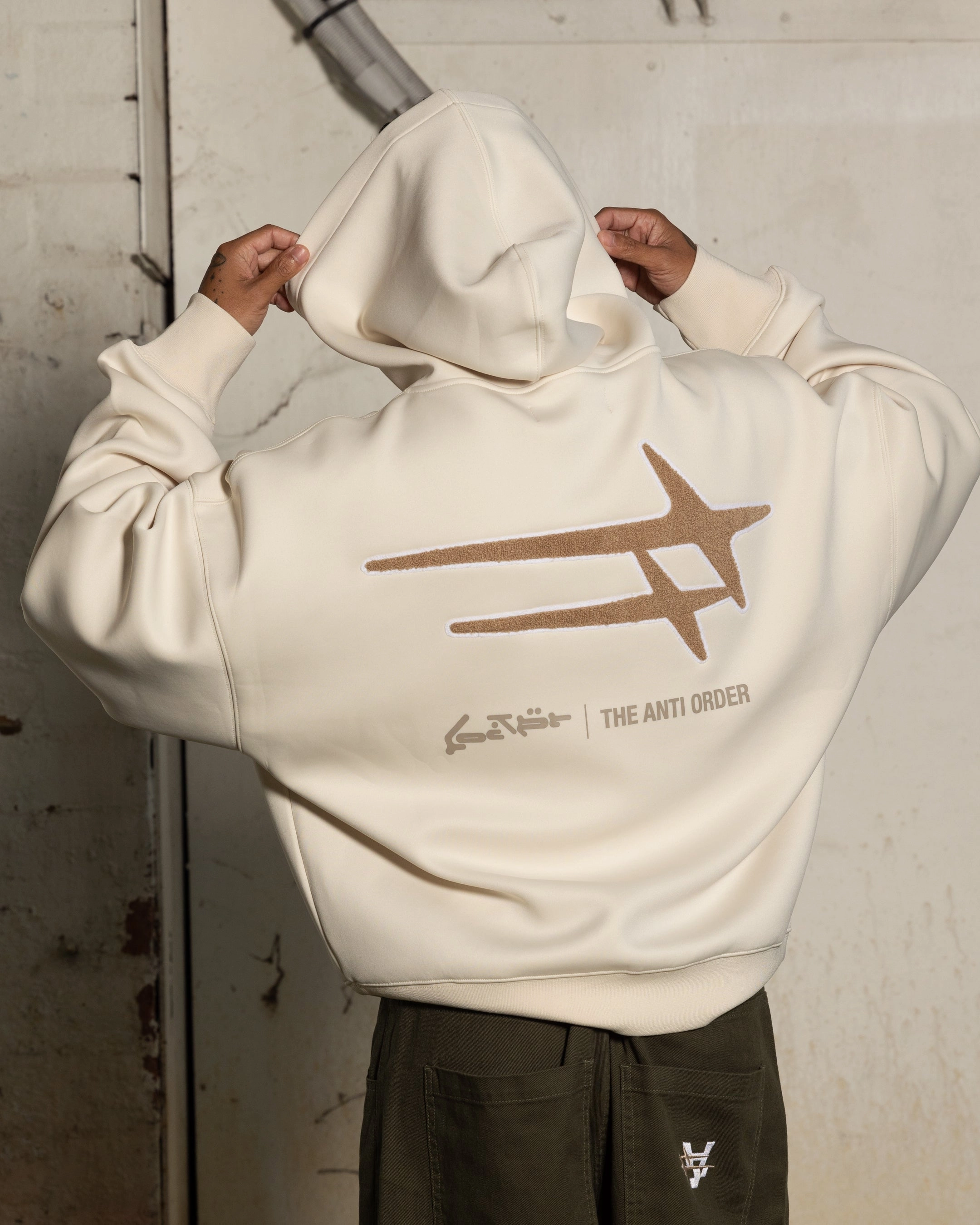 Loiter X The Anti Order Zip Hoodie Stone Mouthwash