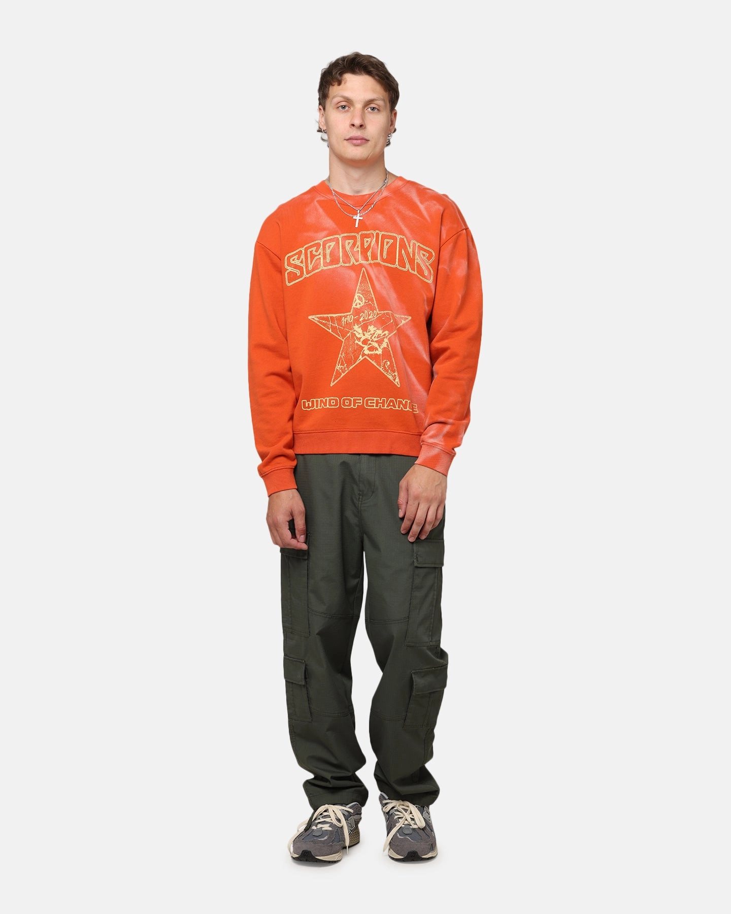 Scorpions Scropion Crewneck Red Layered Drape