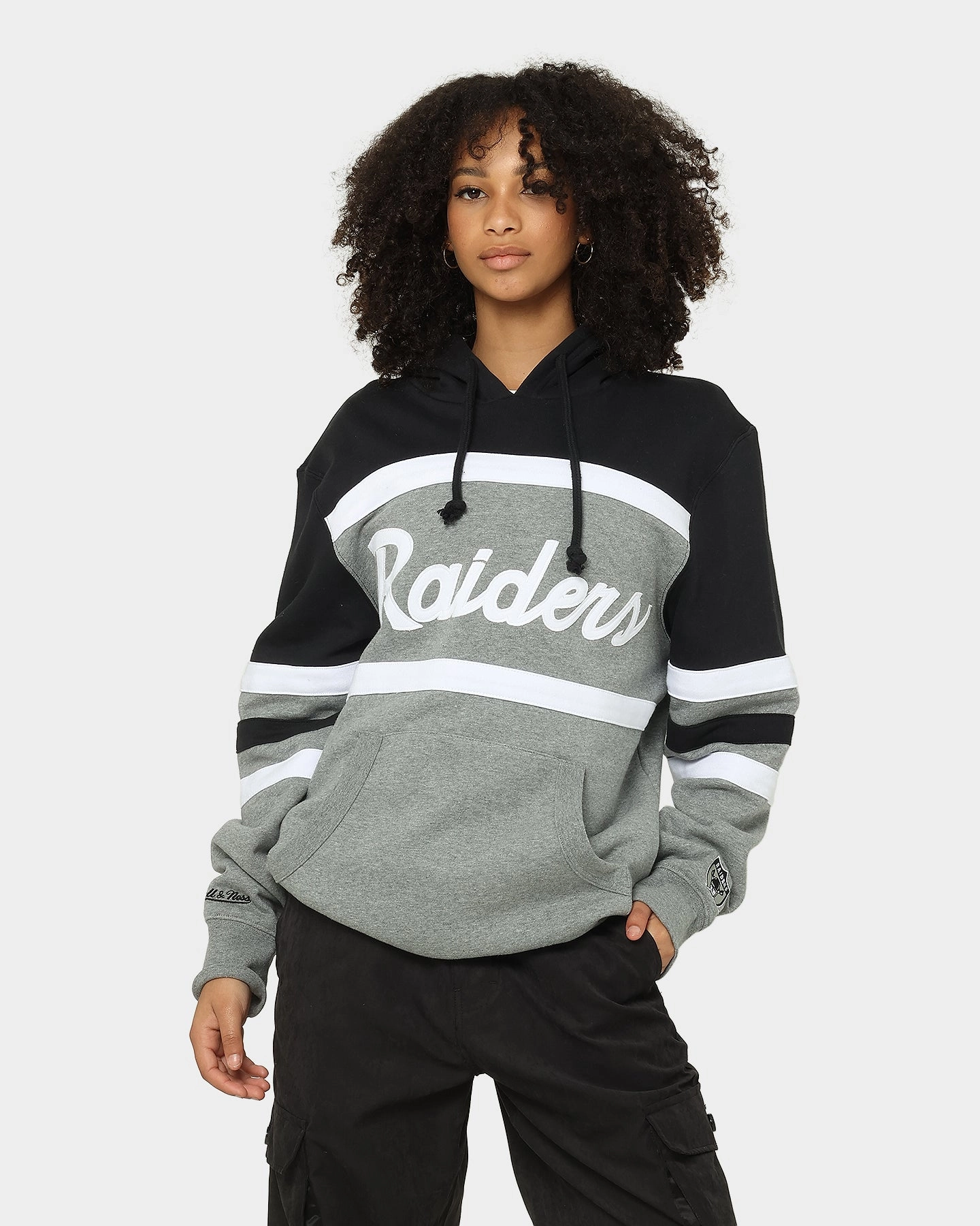 Mitchell & Ness Men's Raiders Head Coach Hoodie Black/Grey Anti Pilling