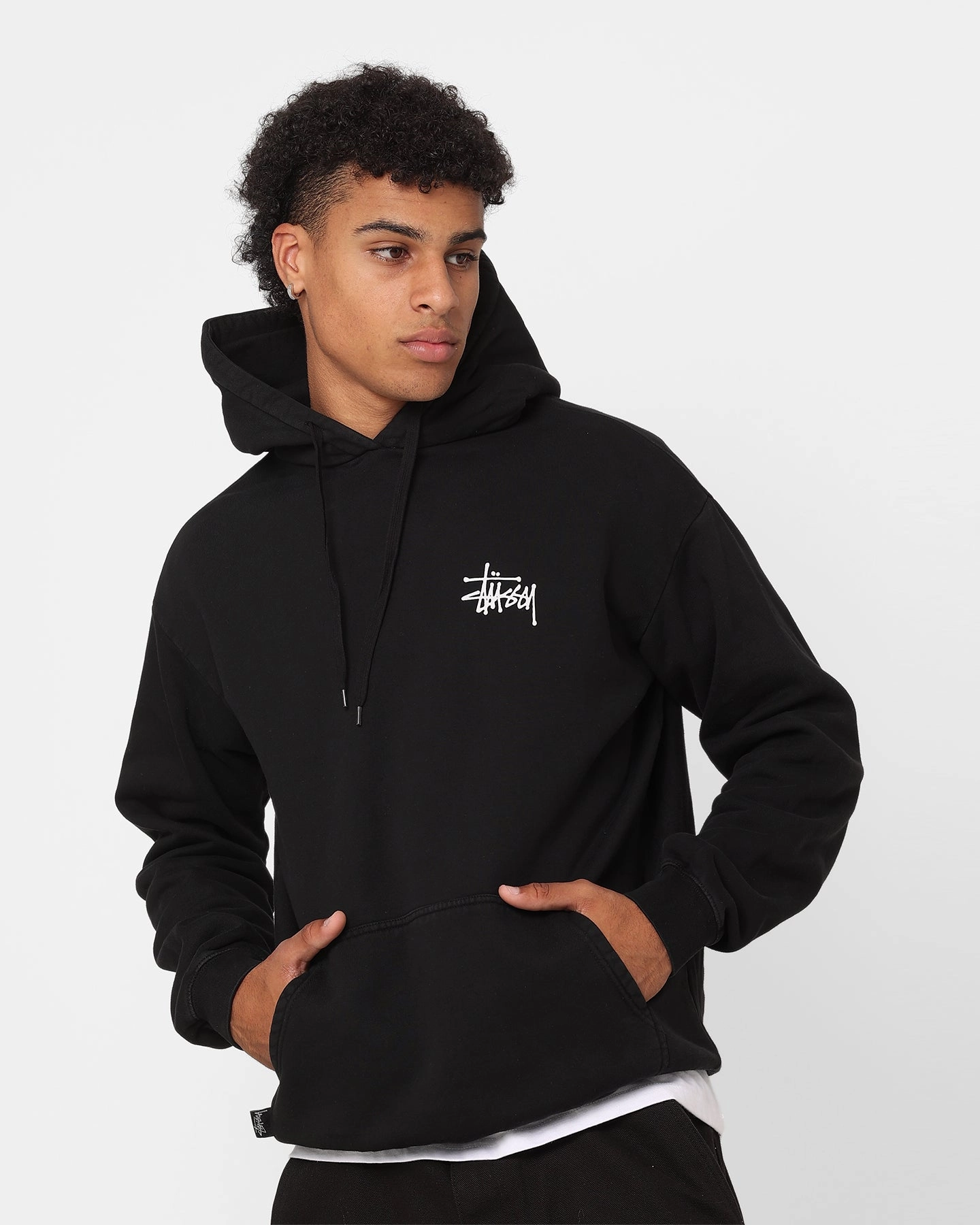 High Neck Stussy Extra Tough 50-50 Hoodie Pigment Black