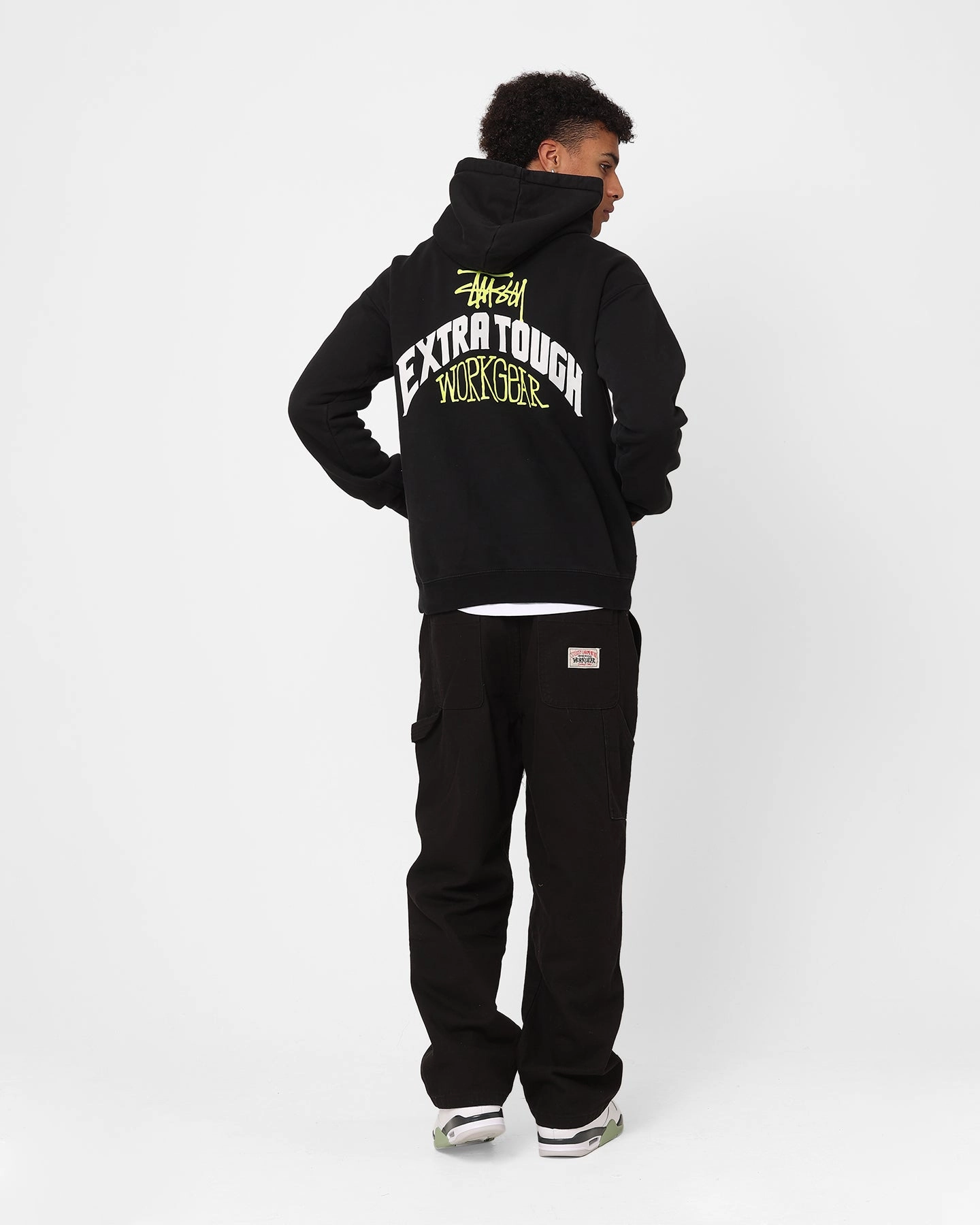 Stussy Extra Tough 50-50 Hoodie Pigment Black Ventilation Grommets