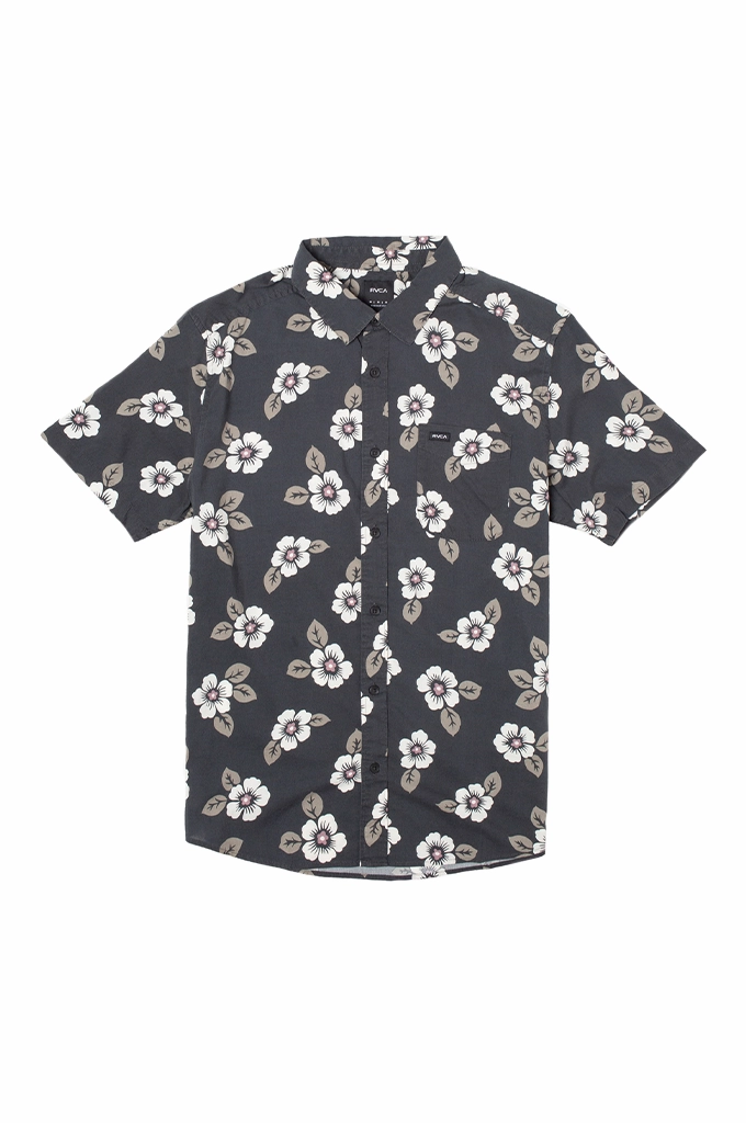 RVCA Botanical Short Sleeve Shirt BBQ Party Comfortable Fabric